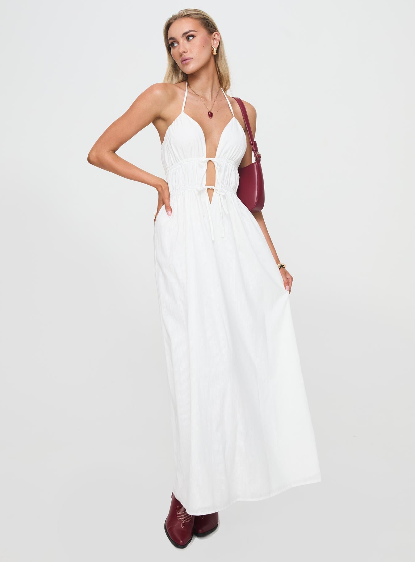 Dalston Maxi Dress White Cheap Professional