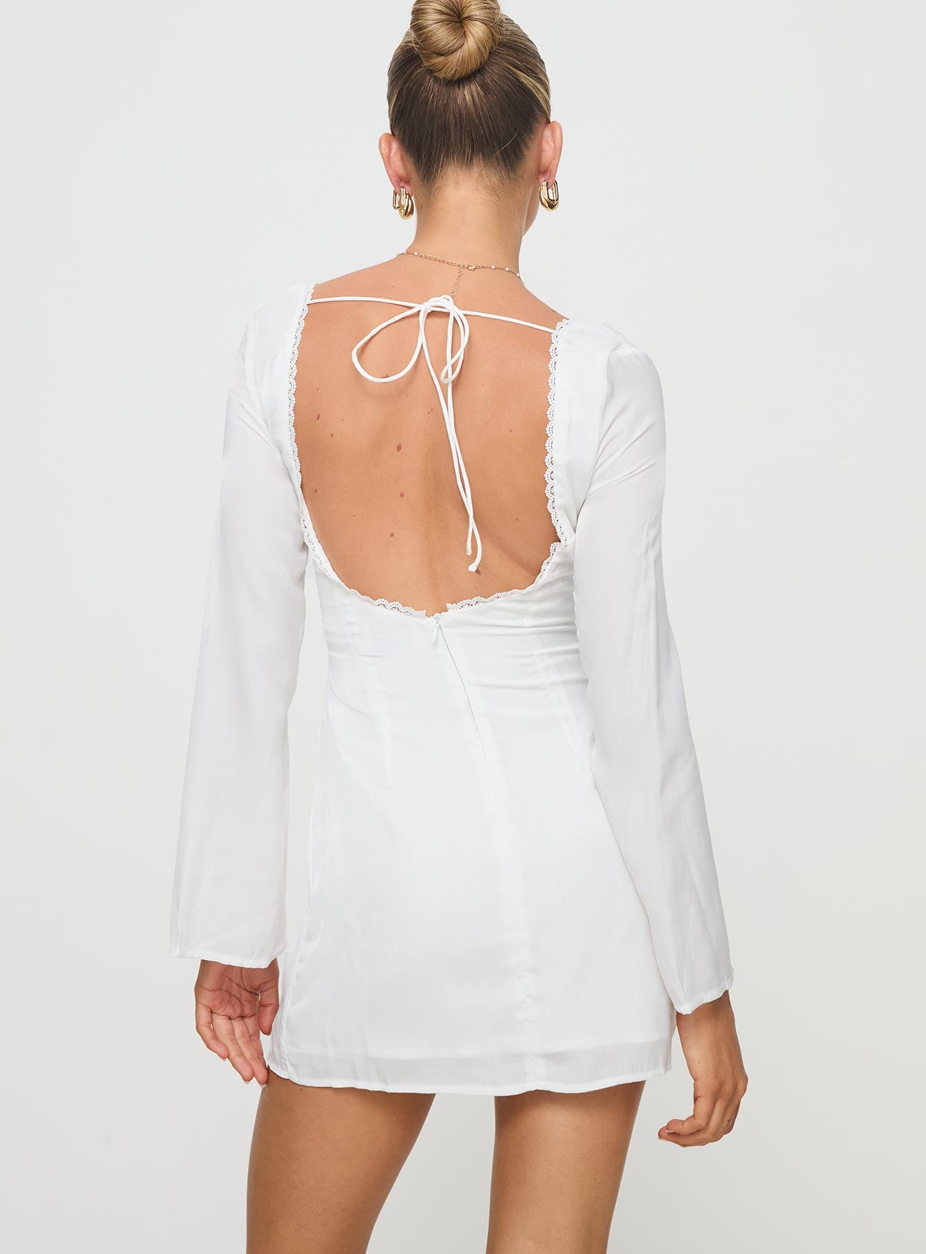 Lyna Long Sleeve Mini Dress White Outlet Store Cheap Online