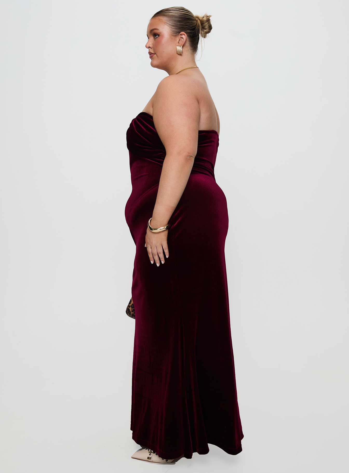 Irena Strapless Maxi Dress Burgundy Curve Low Cost Cheap Online