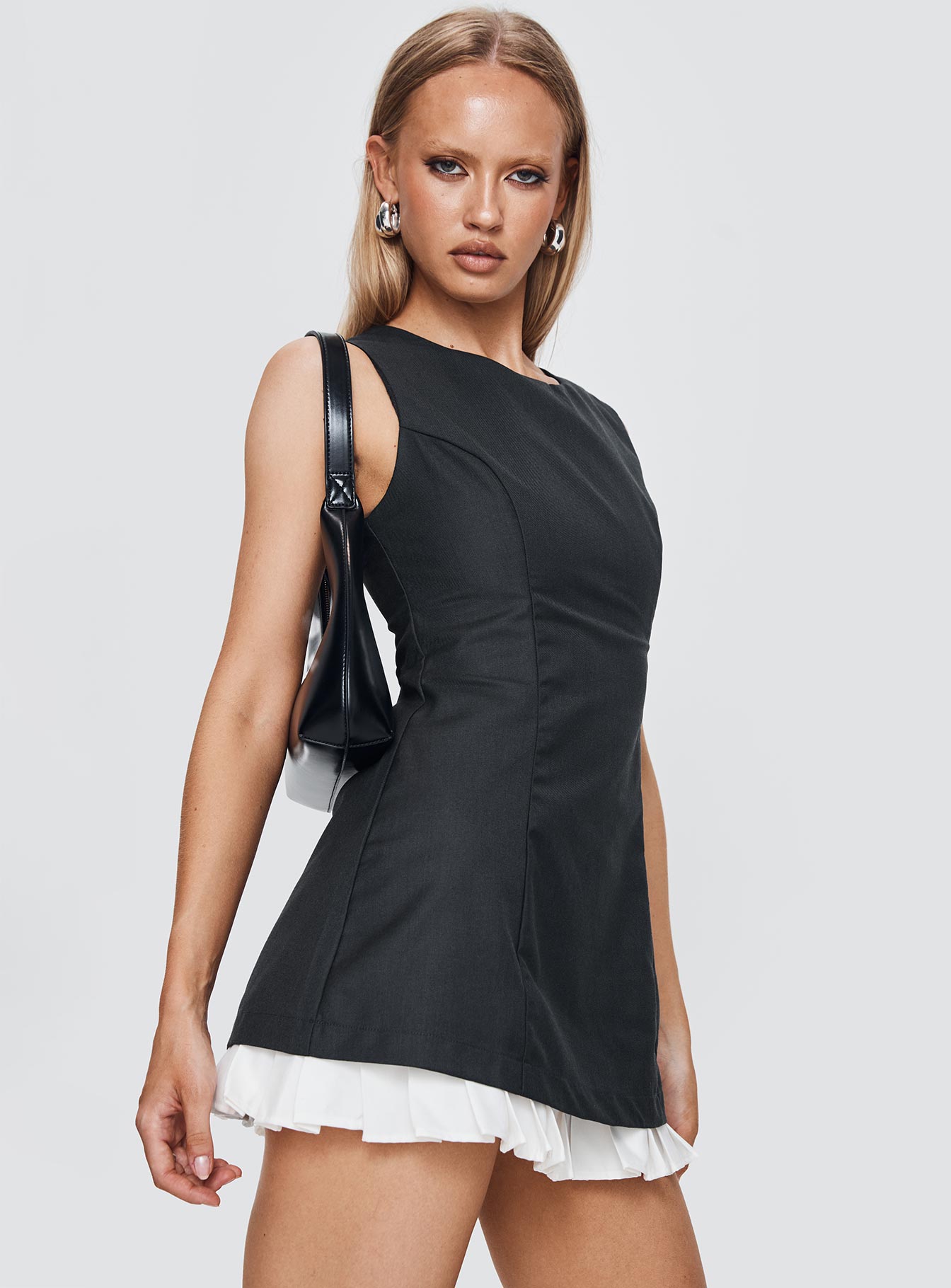 Players Pleat Mini Dress Charcoal Amazon Footaction
