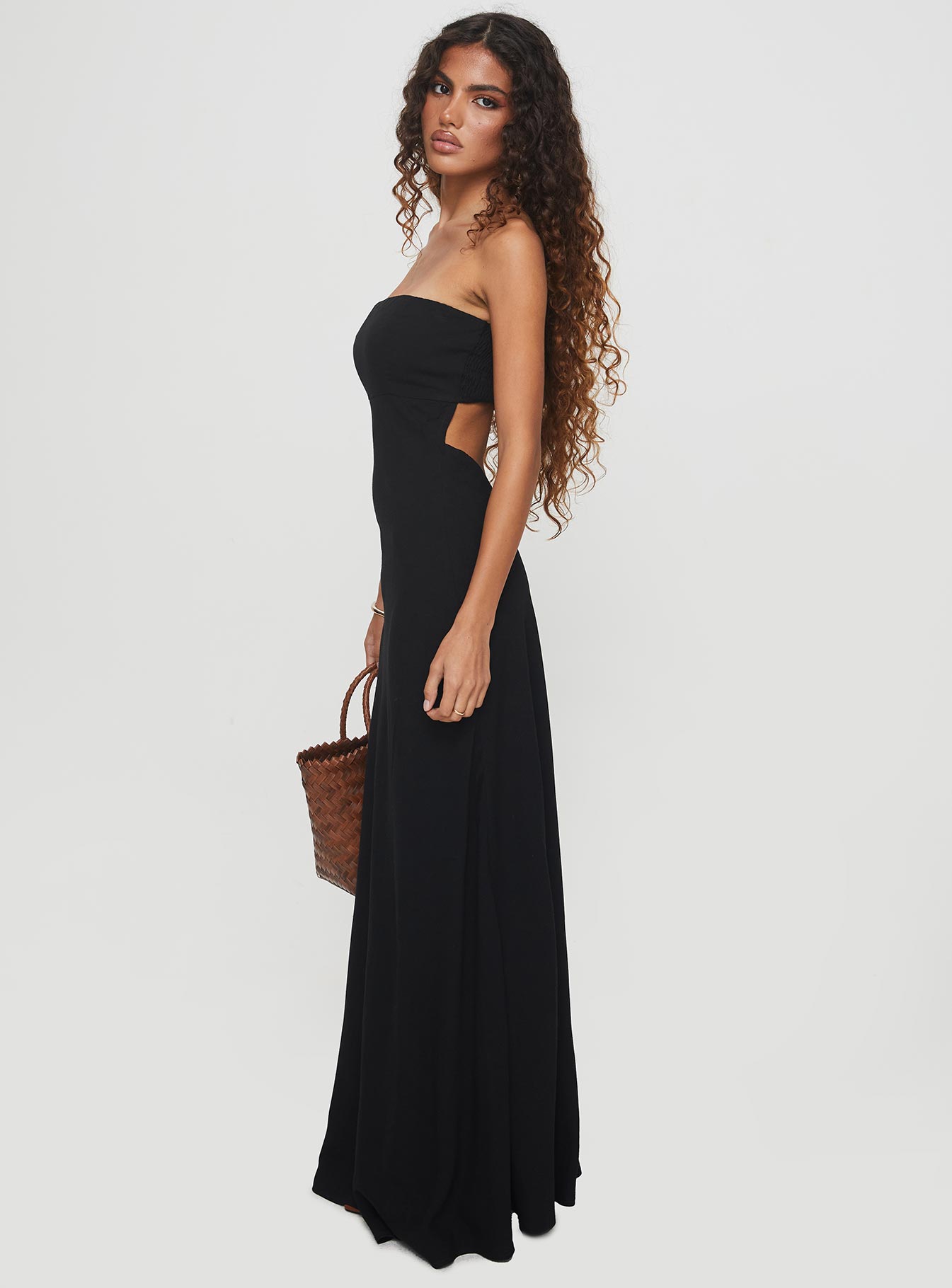 Yahir Strapless Maxi Dress Black Cheap Good Selling