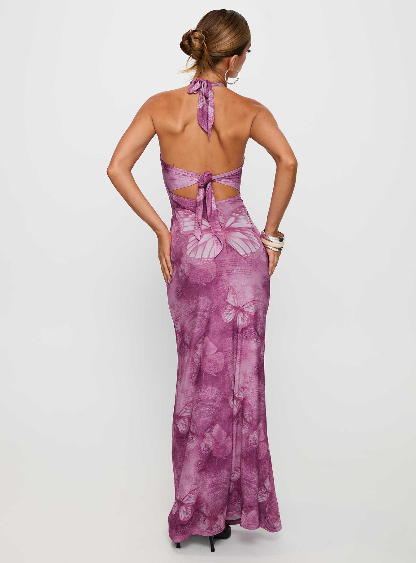 Nathaleia Halter Maxi Dress Purple Free Shipping The Cheapest