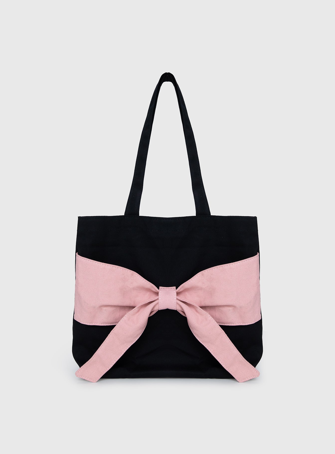 Faustine Bow Tote Bag Black / Pink Cheap Buy