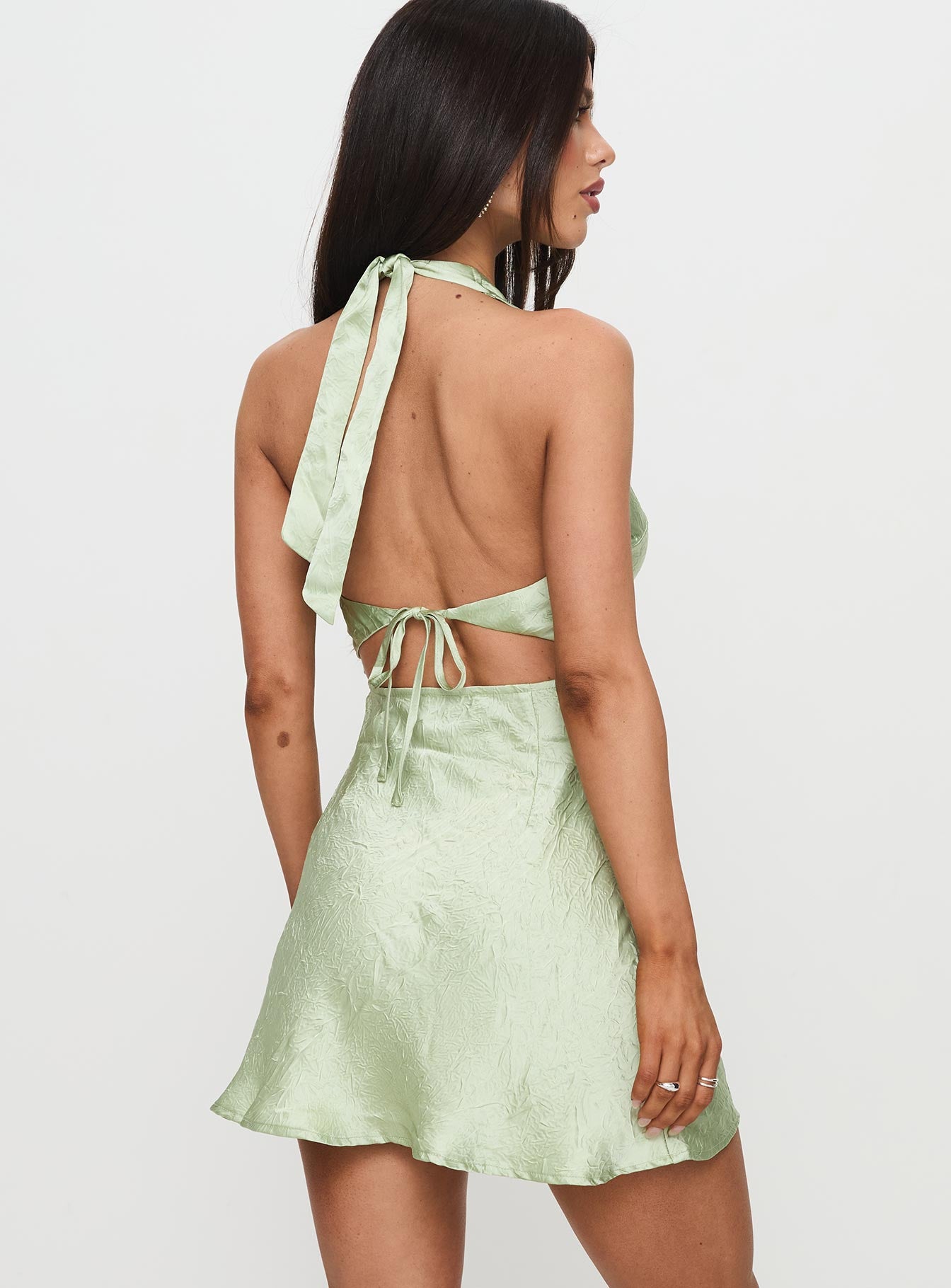 Mysteria Halter Mini Dress Green Cheap Footlocker Finishline