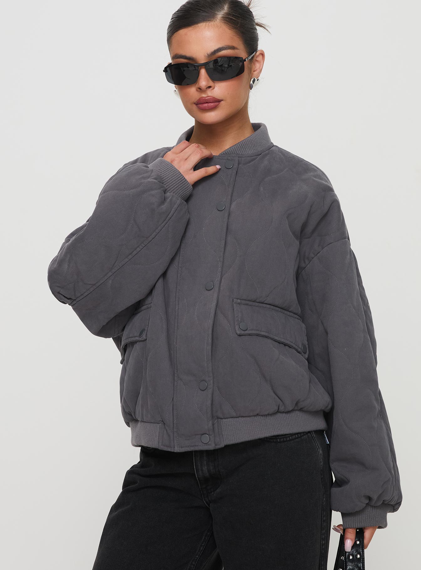 Stick Season Quilted Jacket Grey Eastbay Online