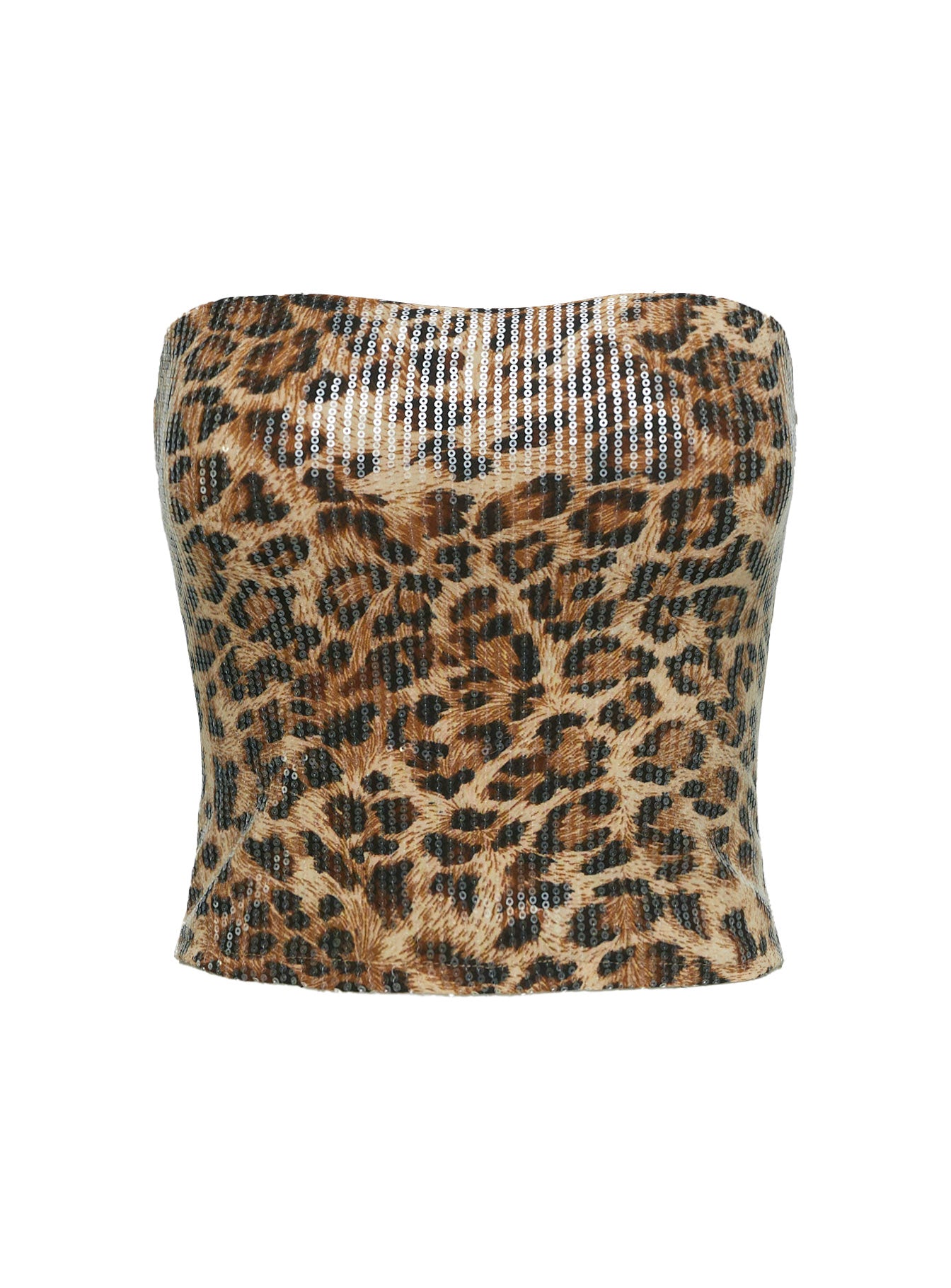 Learn To Fly Strapless Sequin Top Leopard Cheap Sale Best Pices