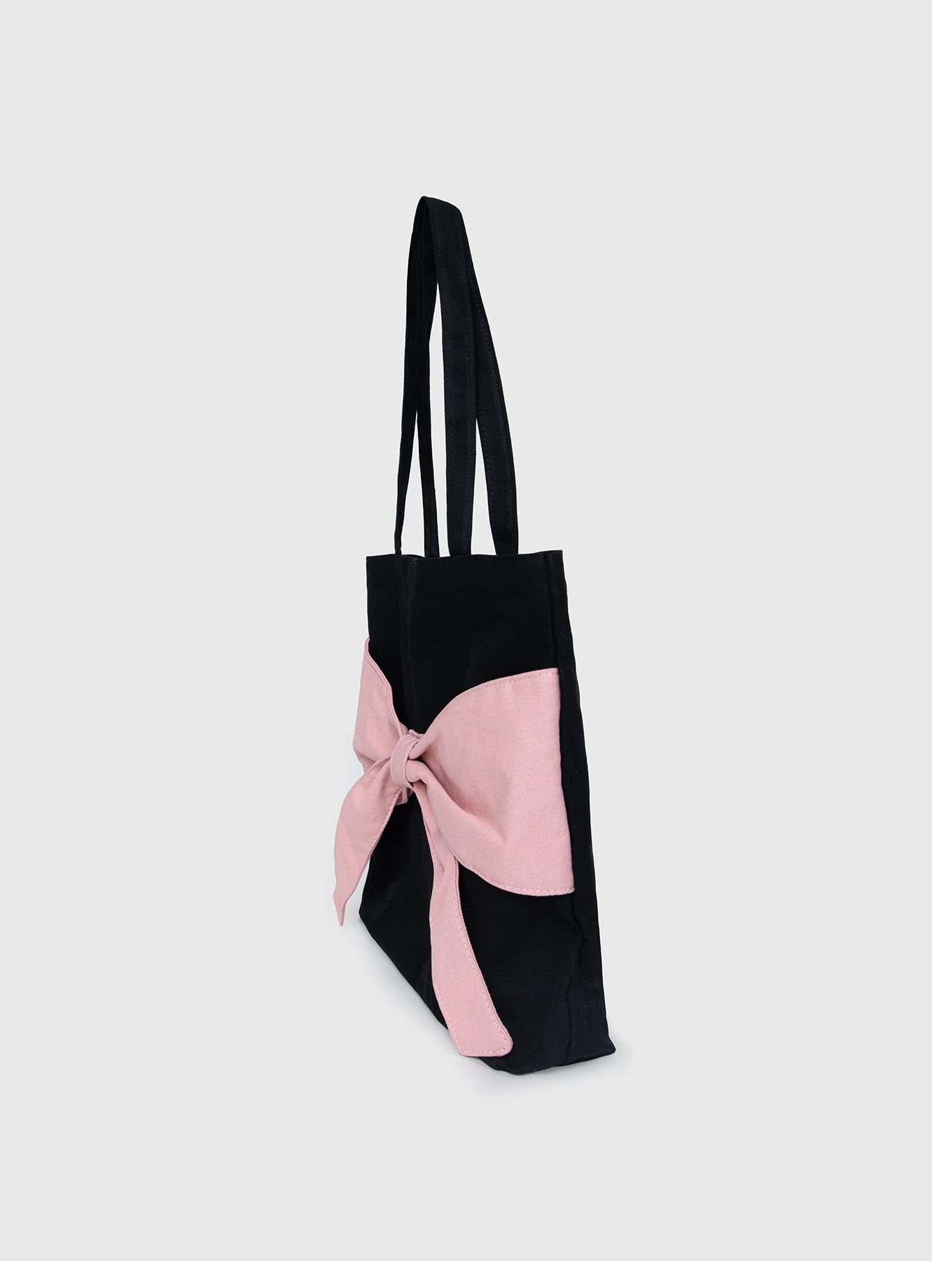 Faustine Bow Tote Bag Black / Pink Cheap Buy