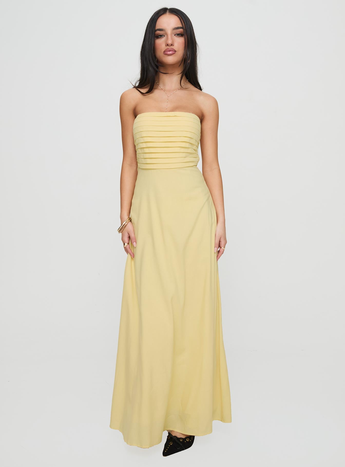 Anamaria Strapless Maxi Dress Lemon For Sale Official Site