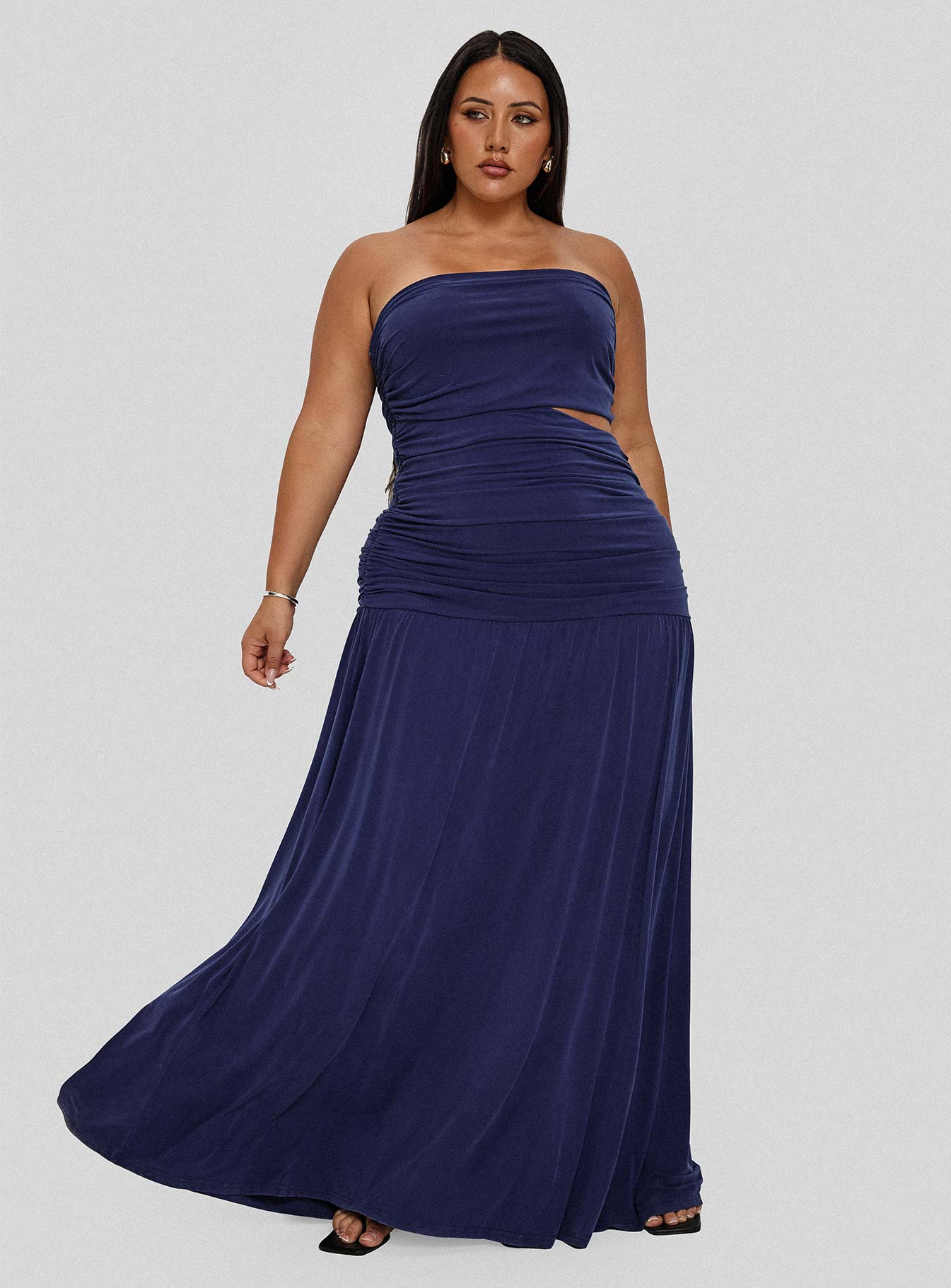 Grandeur Strapless Maxi Dress Navy Curve Footlocker Finishline Sale Online