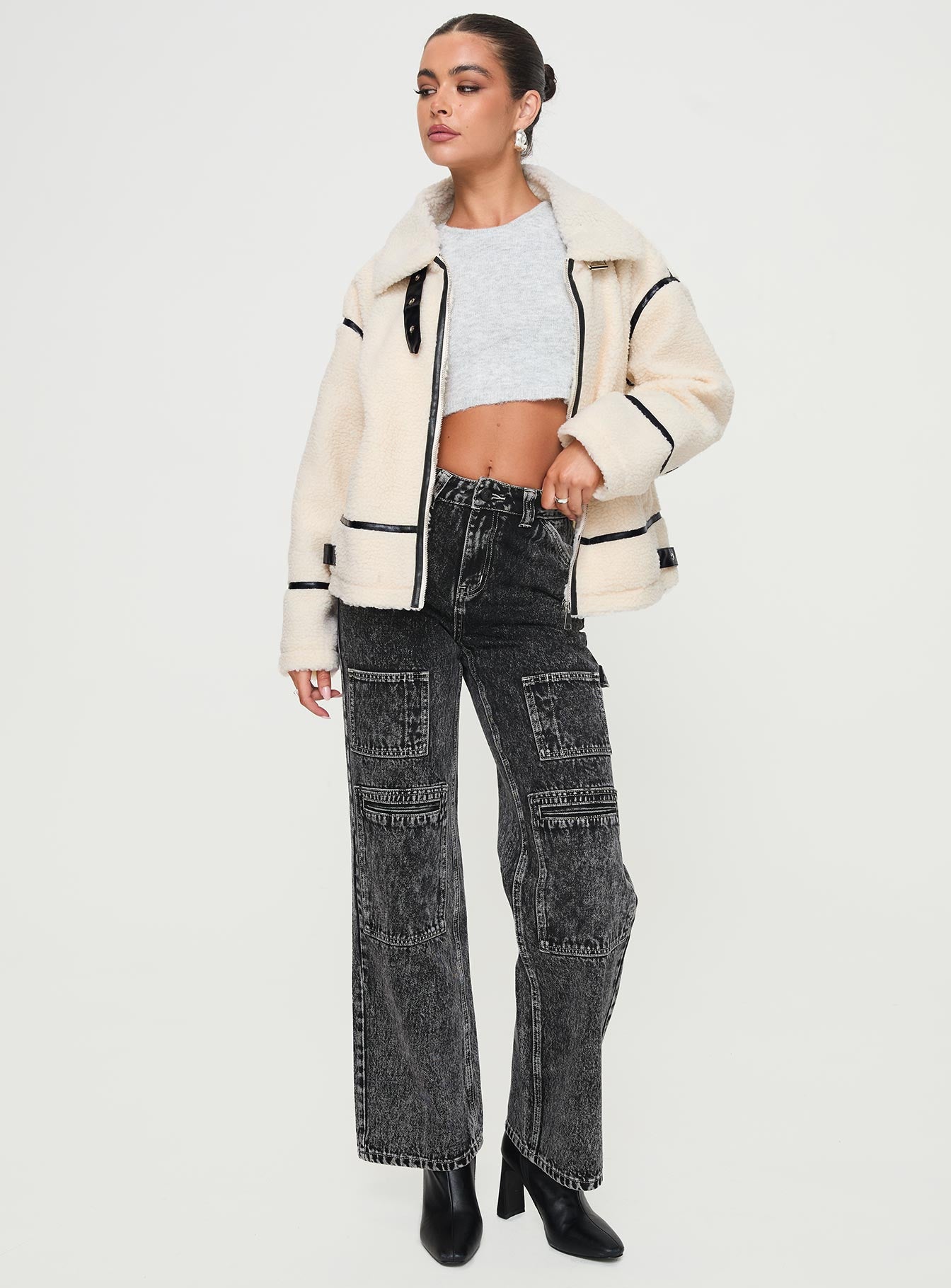 Lumanara Shearling Jacket Cream Clearance Tumblr