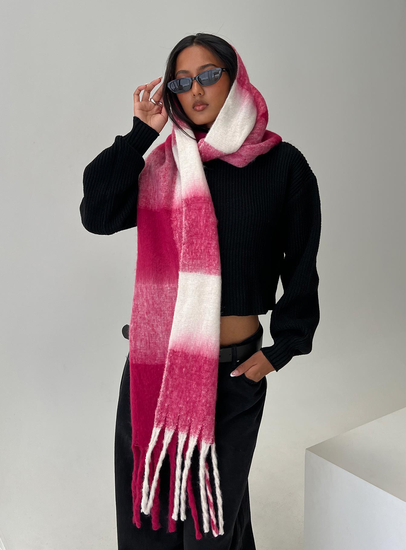 Consideration Scarf Pink Check Recommend Cheap Online