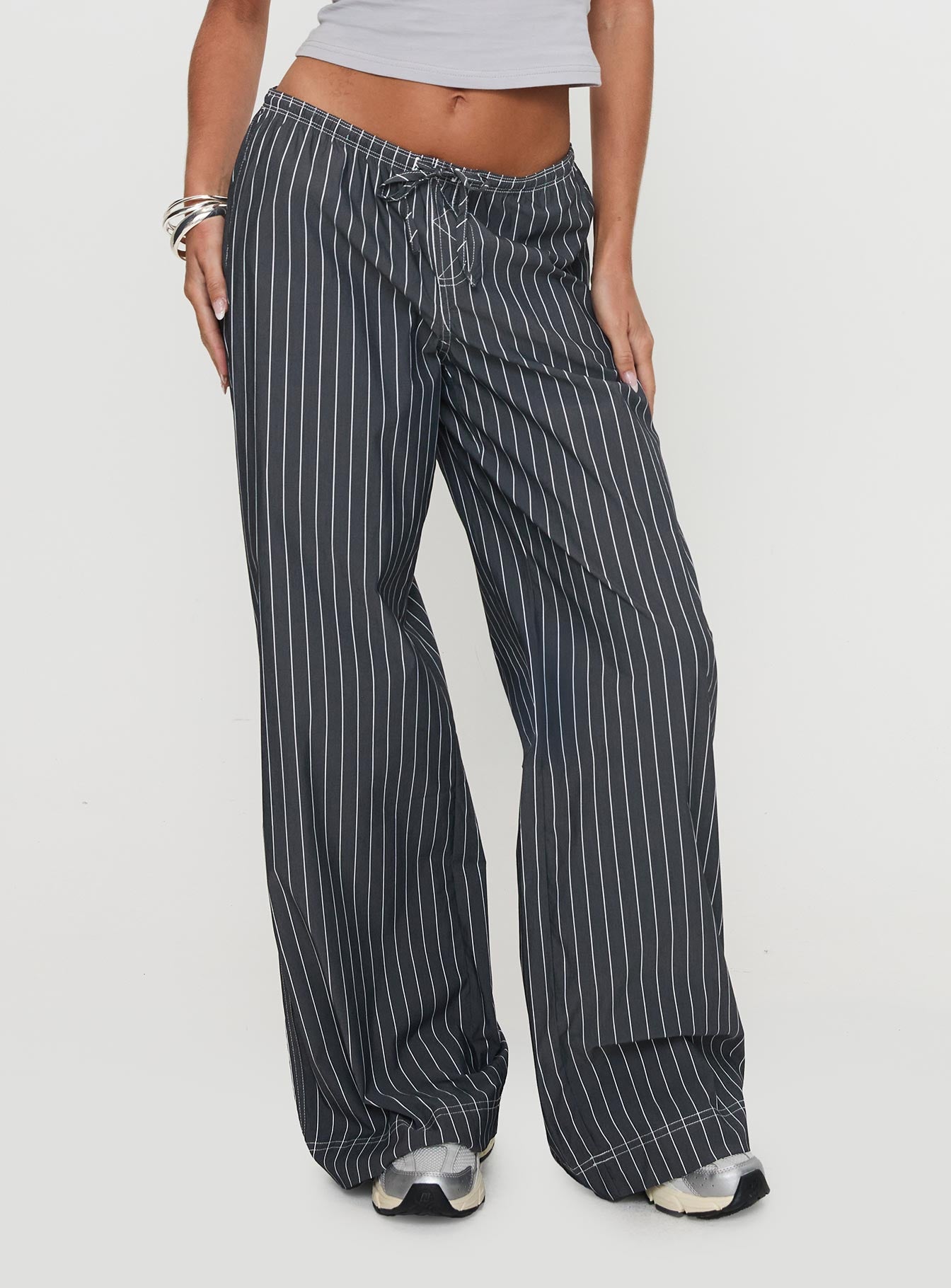 Terrance Baggy Pant Grey Stripe With Mastercard Online