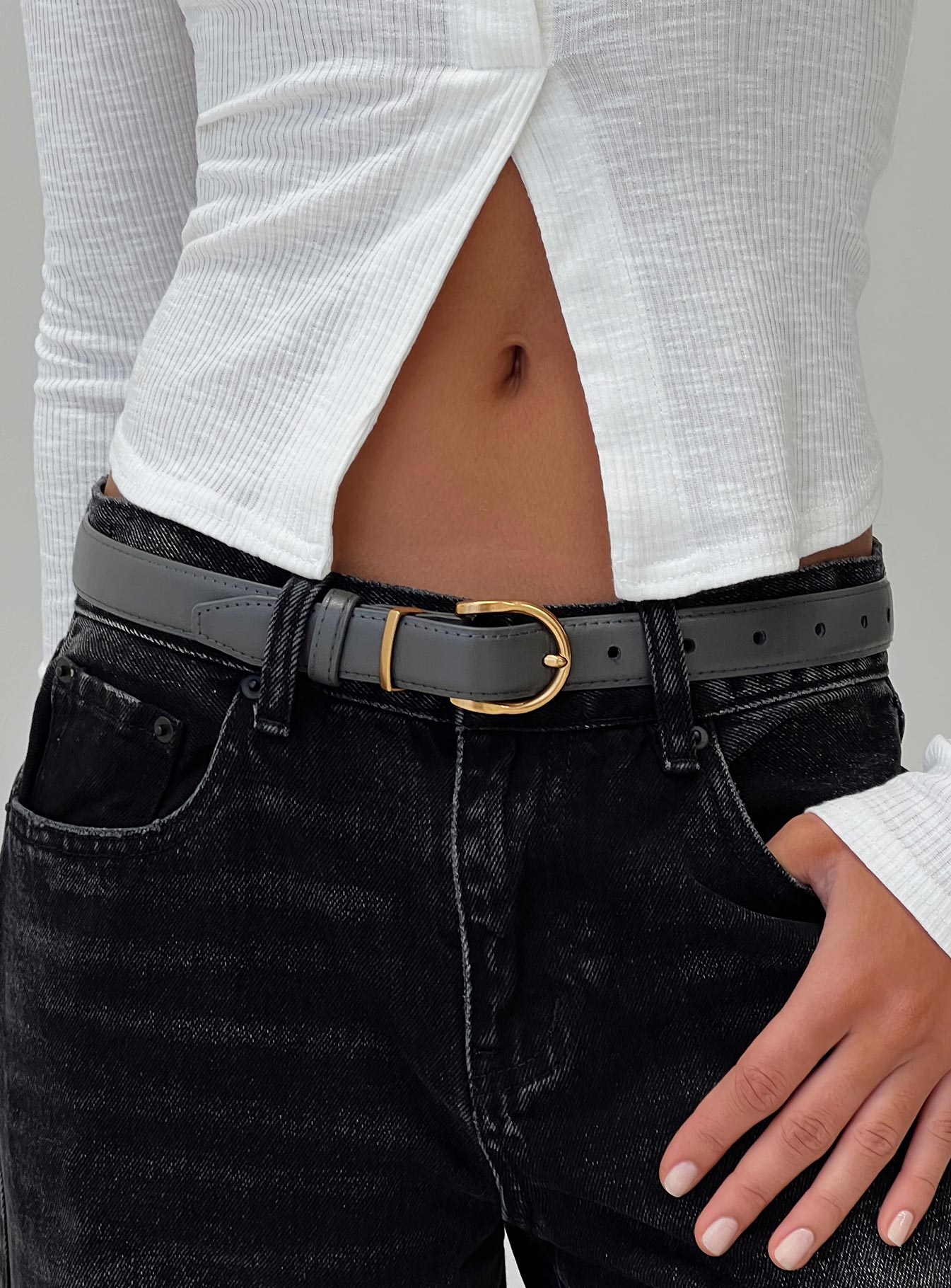 Jaslynn Belt Washed Grey Buy Authentic Online