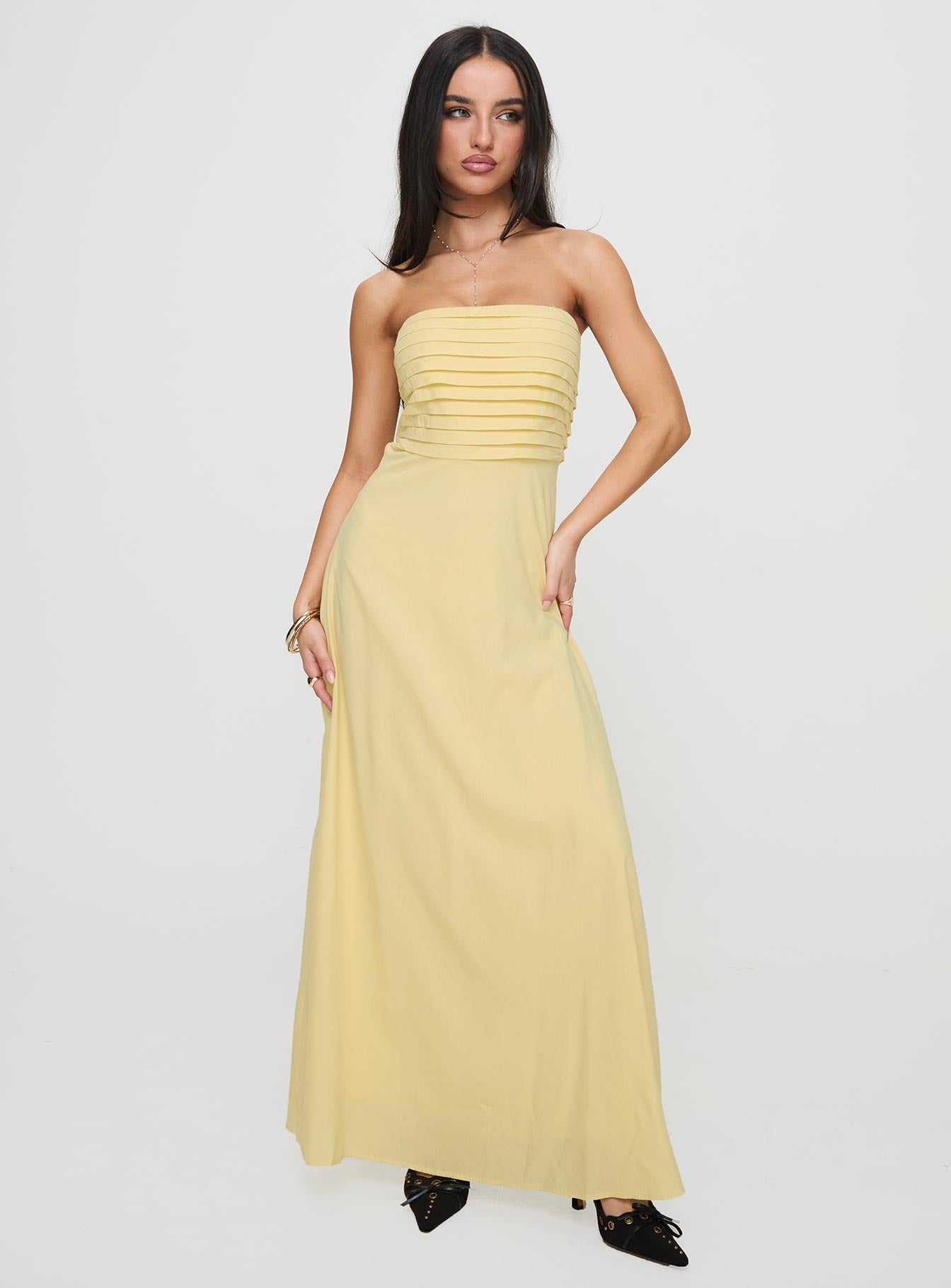 Anamaria Strapless Maxi Dress Lemon For Sale Official Site