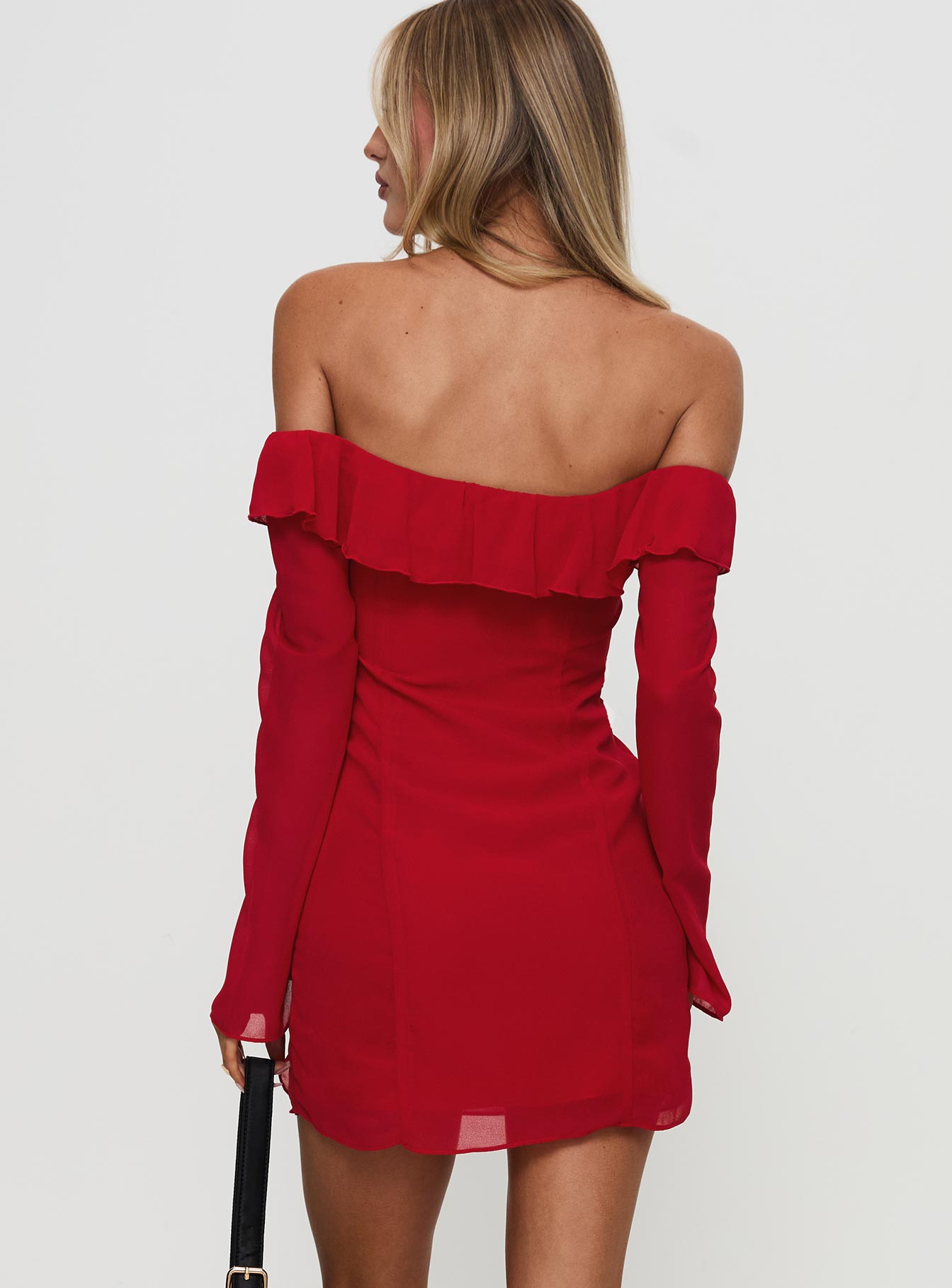 Mollins Long Sleeve Mini Dress Red Sale Lowest Pice