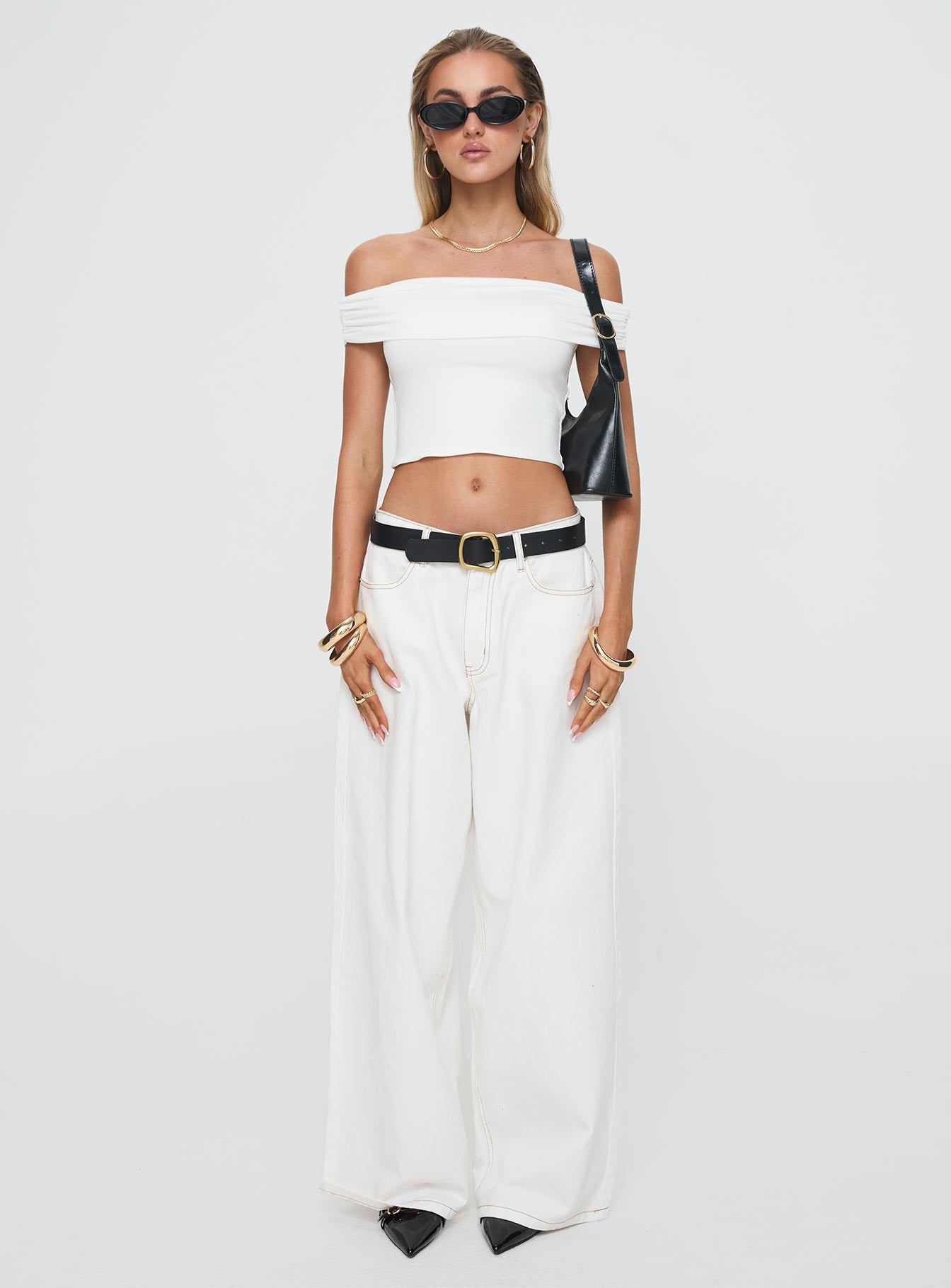 Channel Off The Shoulder Top White Cheap Geniue Stockist