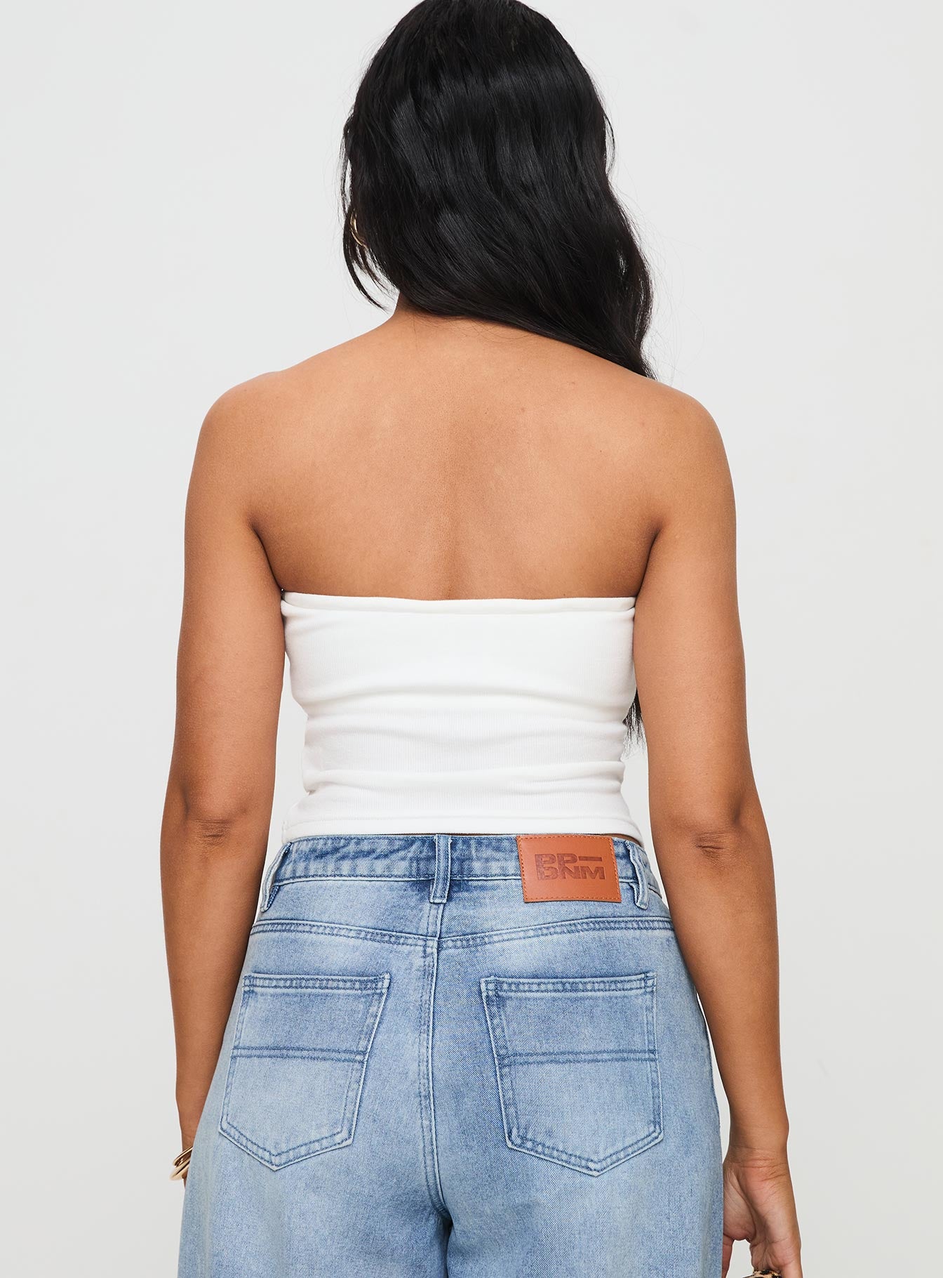 Baseline Strapless Rib Top White Official Site For Sale