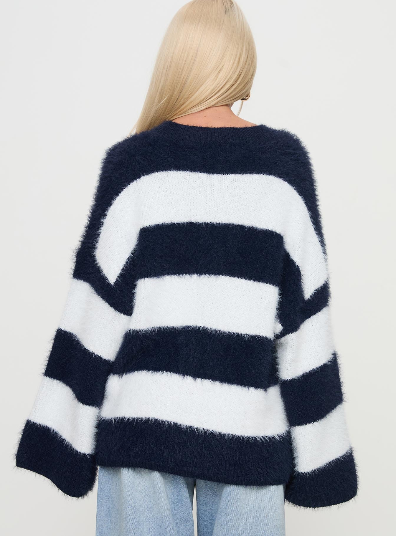 Nerina Knit Sweater Blue / White Stripe Sale Footlocker