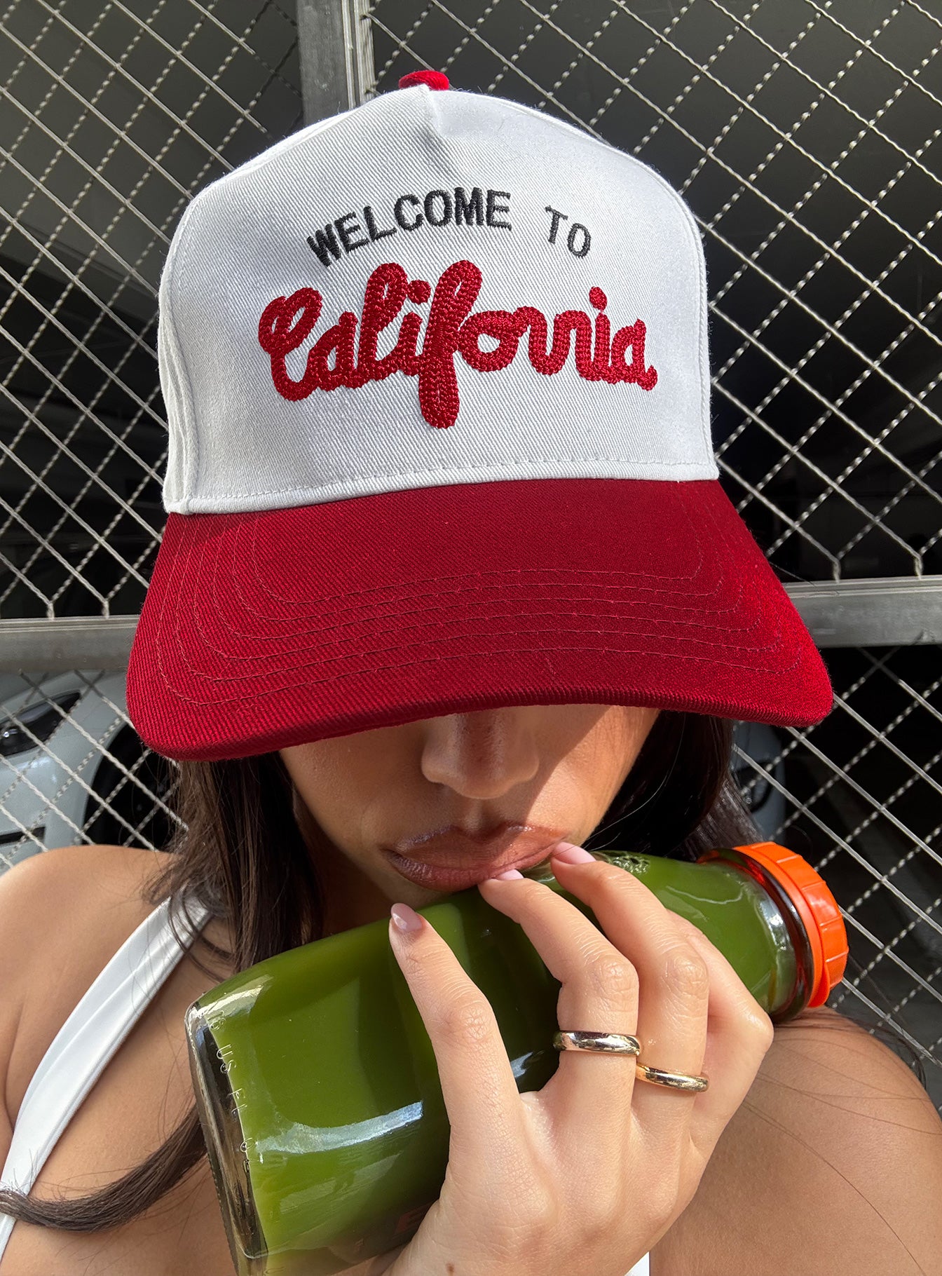 California Trucker Hat Red / White Free Shipping Get Authentic