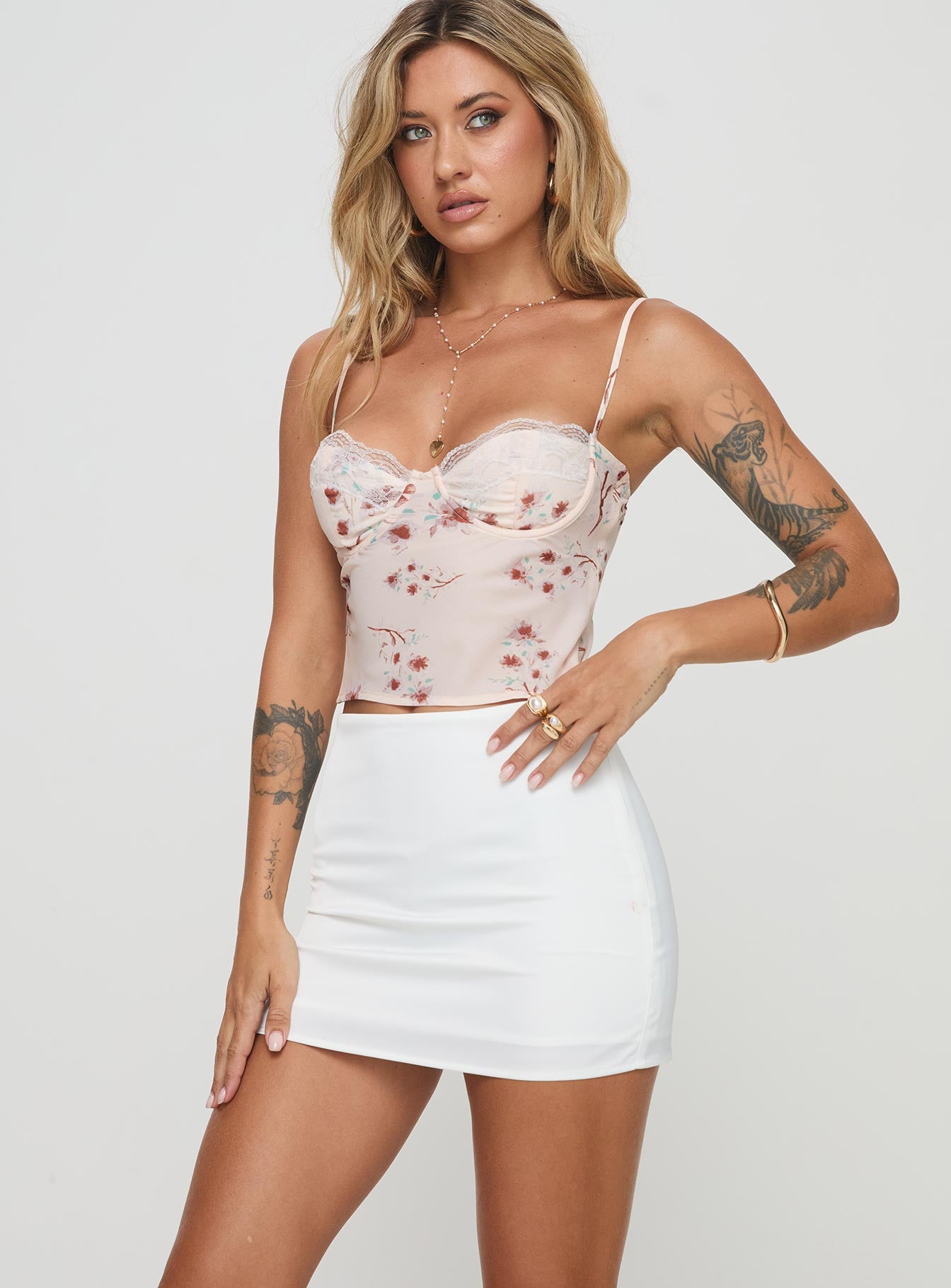 Karley Satin Mini Skirt White Petite Wide Range Of Online