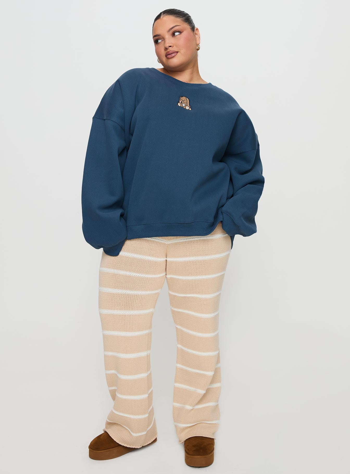 Sleepy Bunny Crewneck Jumper Navy Curve Sale Low Cost