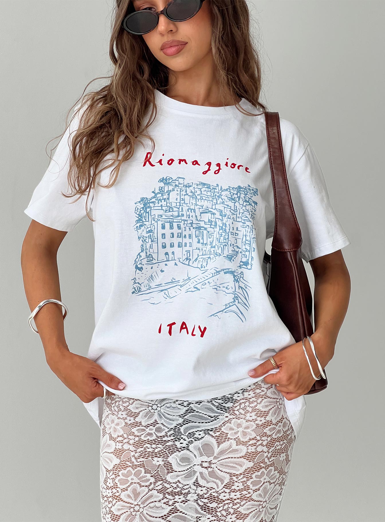 Riomaggiore Oversized Tee White Buy Cheap Shop