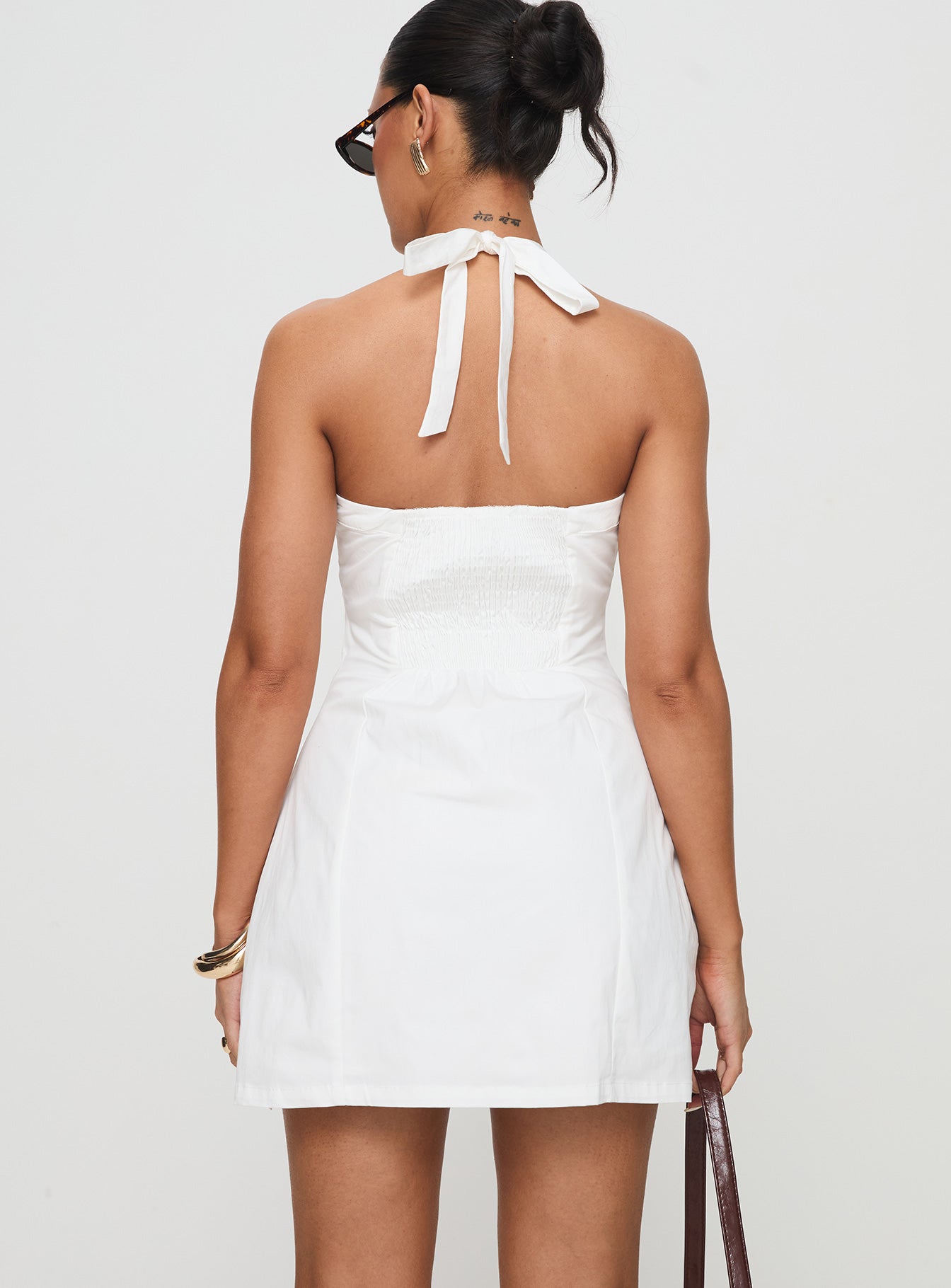 Mallorie Halter Mini Dress White Buy Cheap Huge Surprise