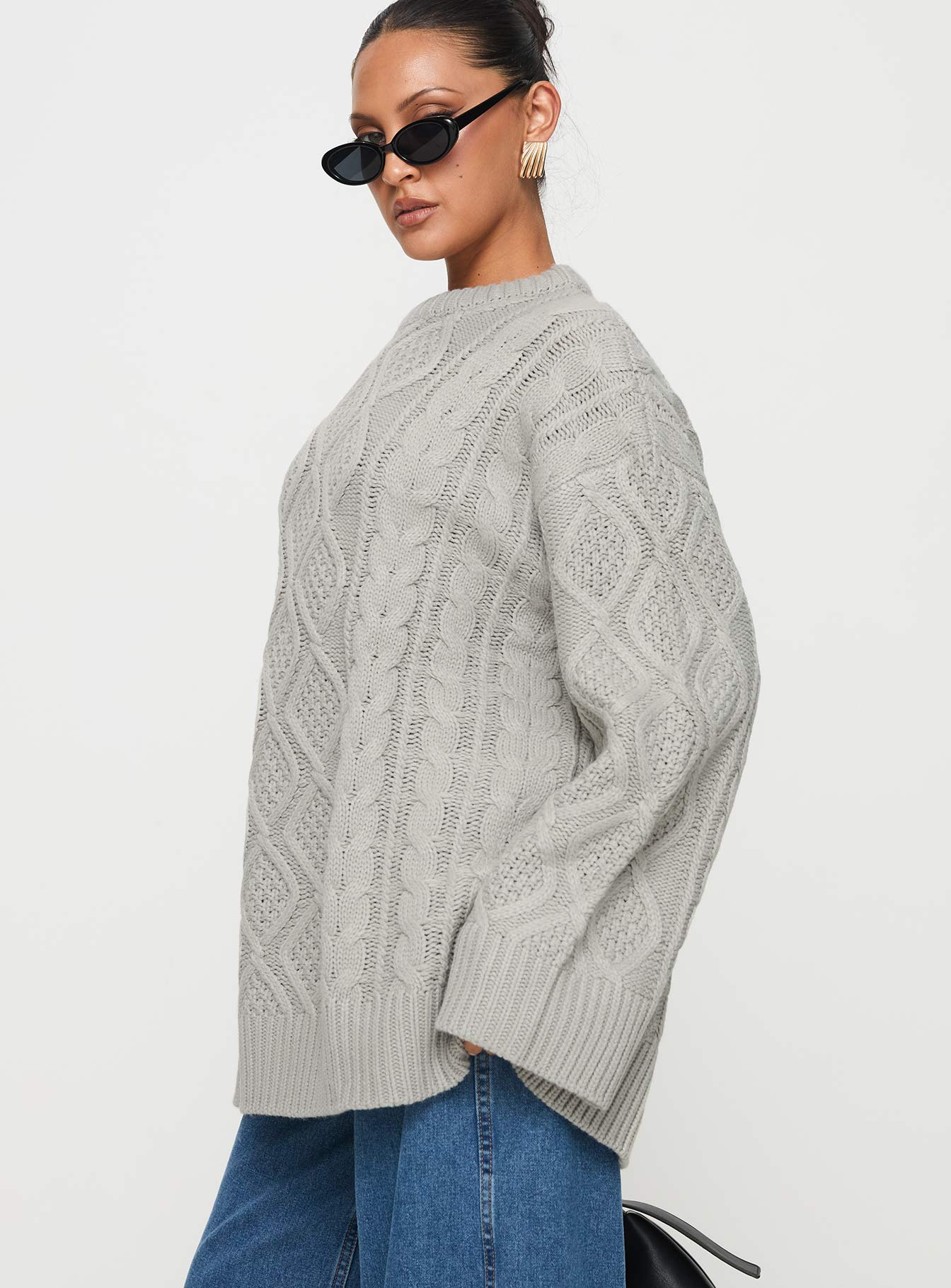 Gigi Knit Sweater Cloud Cheap Online Store Manchester