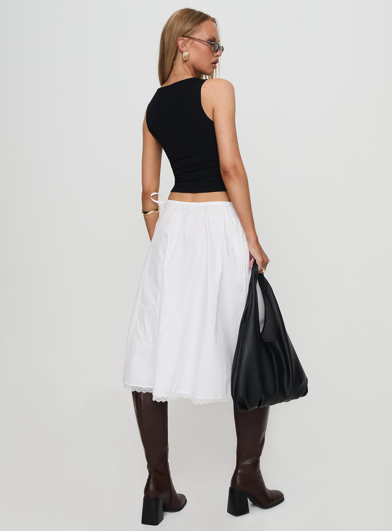 Taka Midi Skirt White Cheap Sale Inexpensive