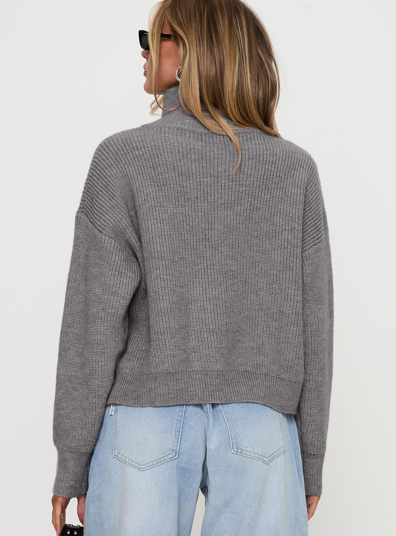 Too Busy Zip Up Sweater Grey Cheap Pice From China