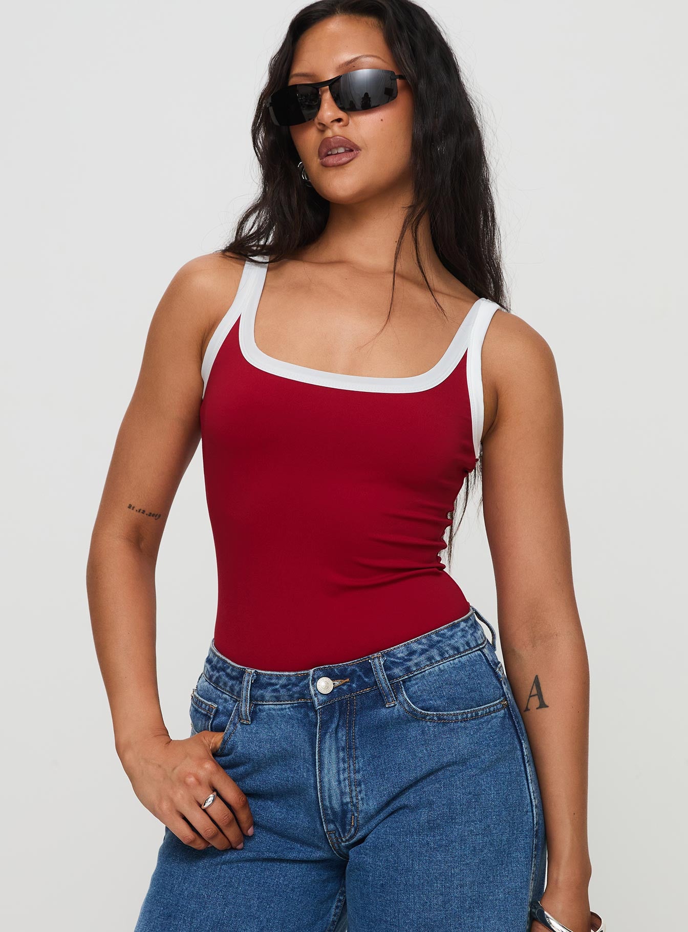 Astrea Bodysuit Red / White Clearance Very Cheap