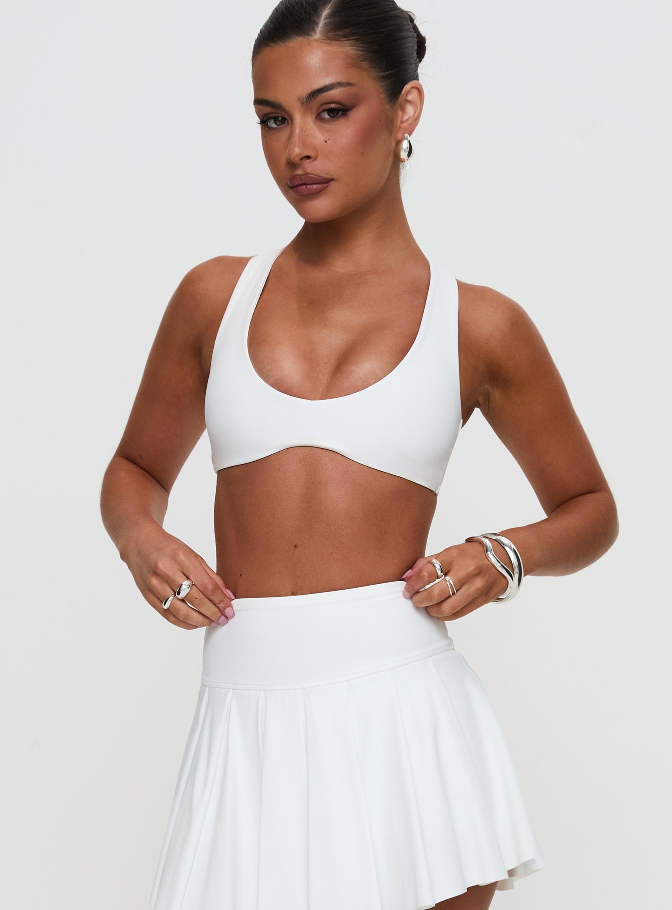 Pulse Halter Yoga Crop White Get Authentic