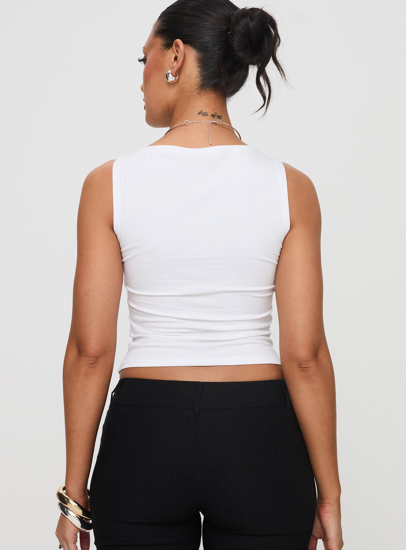 Fitzy High Neck Top White Really For Sale