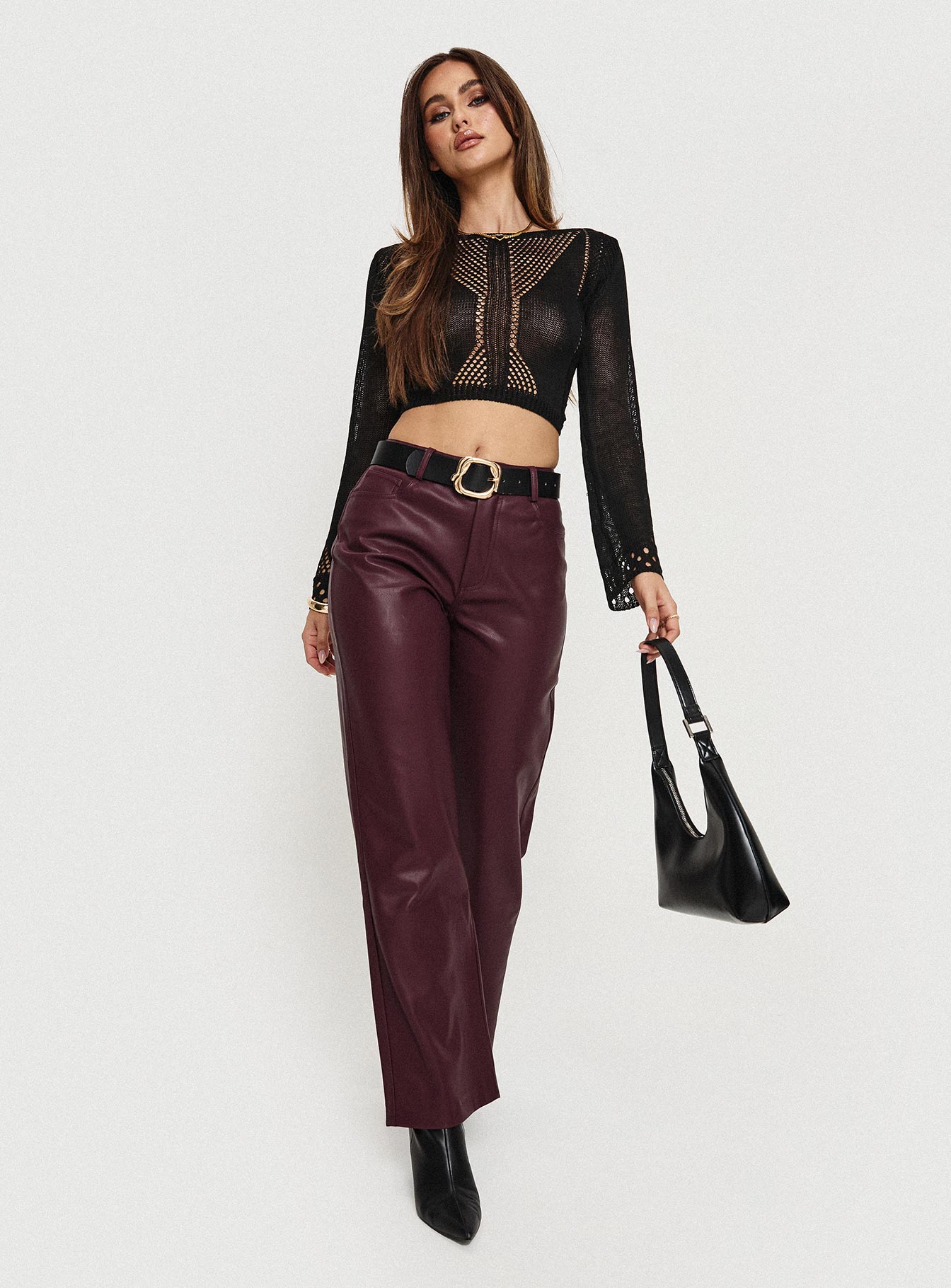 Dempsey Faux Leather Pants Deep Cherry Reliable Cheap Online