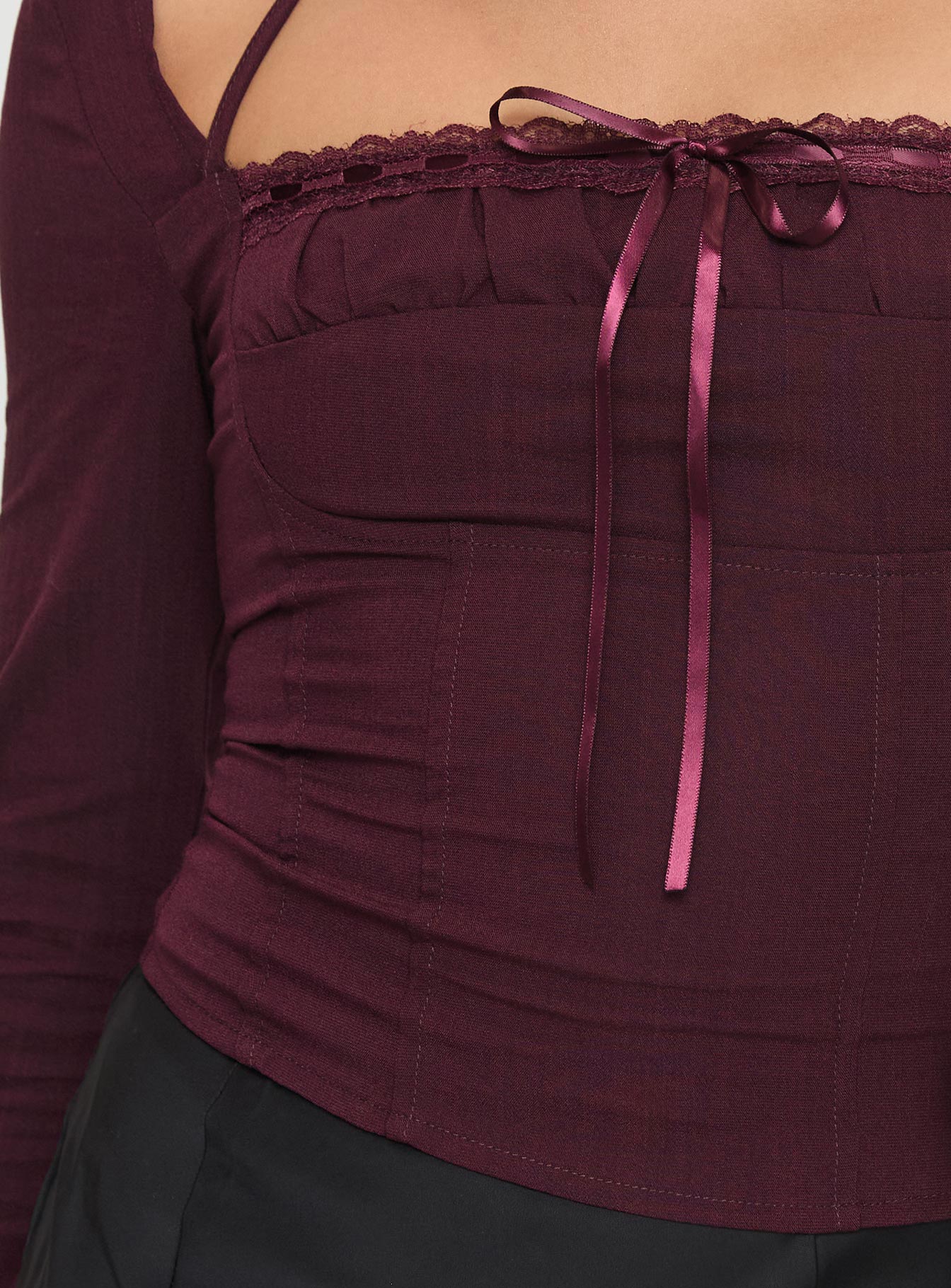 Trynia Long Sleeve Top Burgundy Sale Footlocker