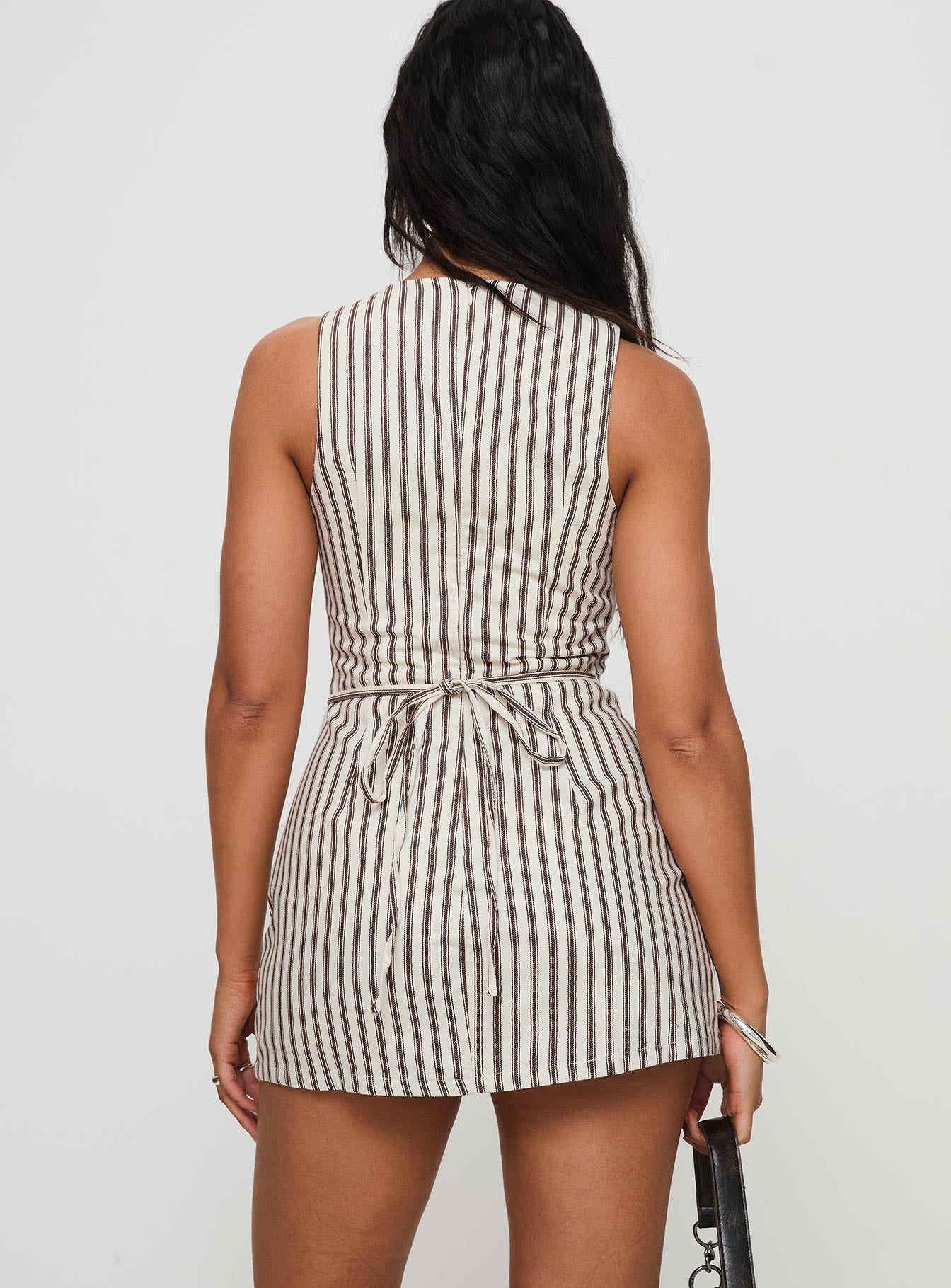 Yumiko Romper Brown Stripe Clearance Find Great