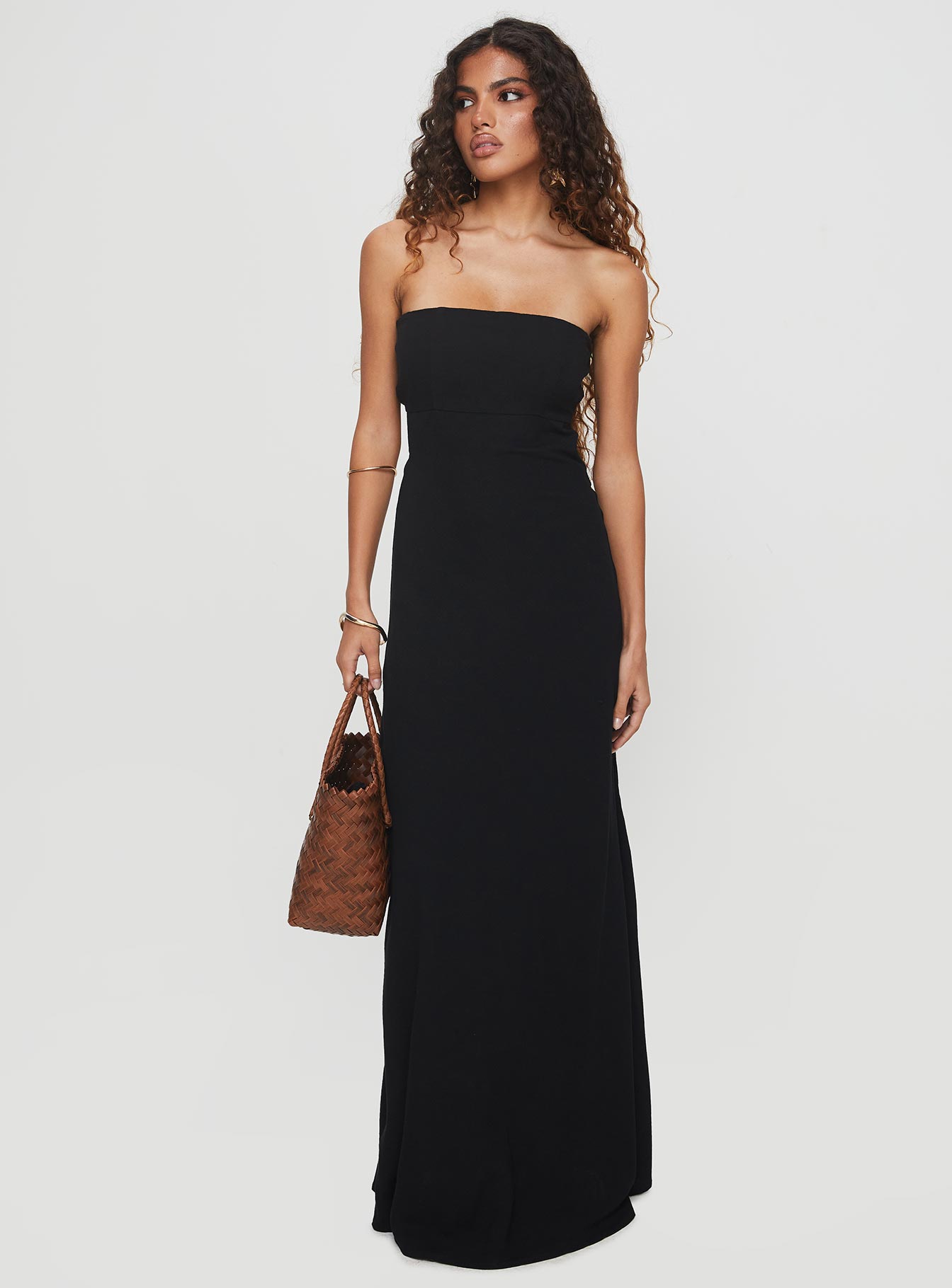 Yahir Strapless Maxi Dress Black Cheap Good Selling