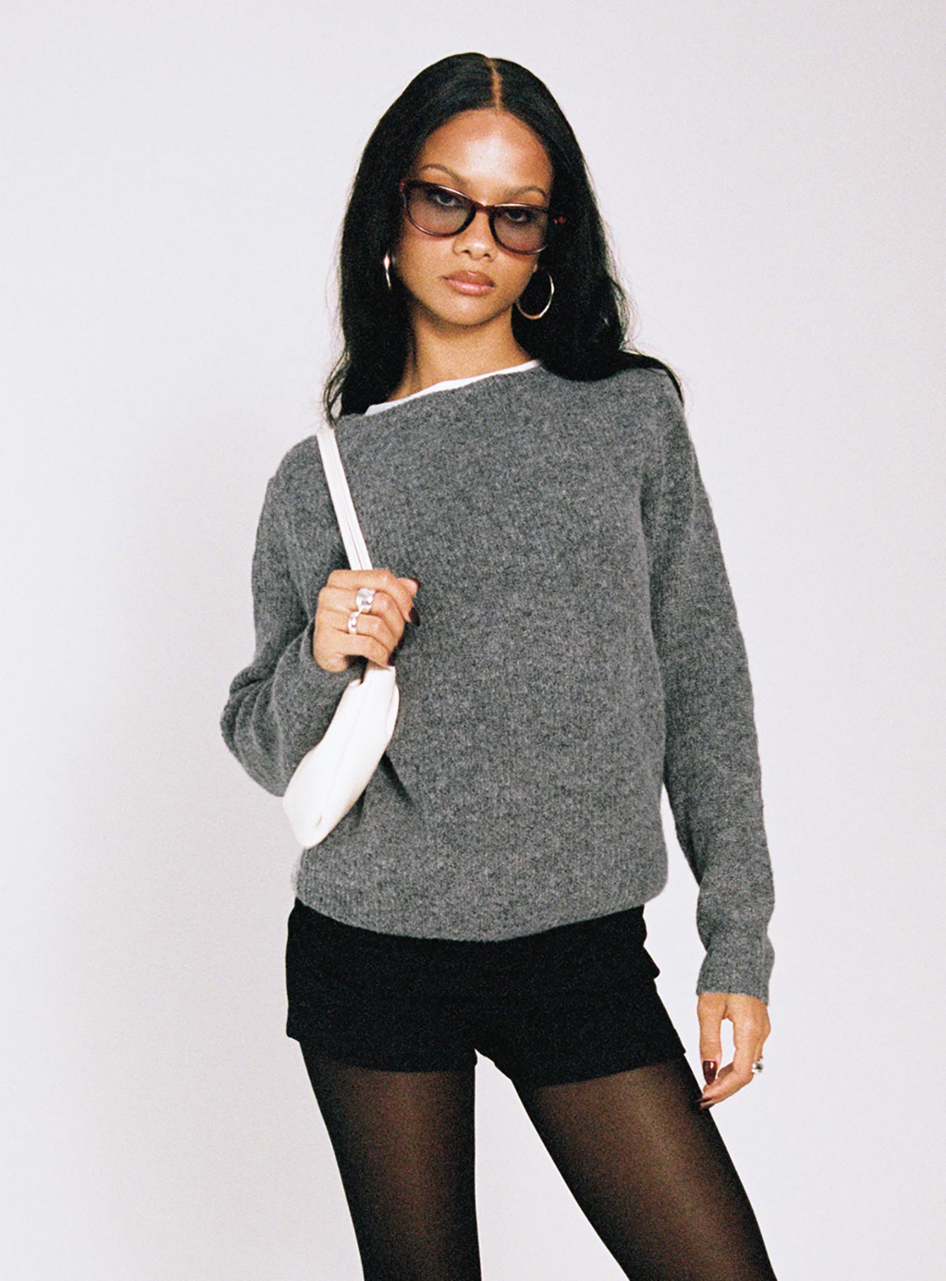 Abrams Rib Knit Crew Sweater Charcoal Marle Low Pice Fee Shipping Sale Online