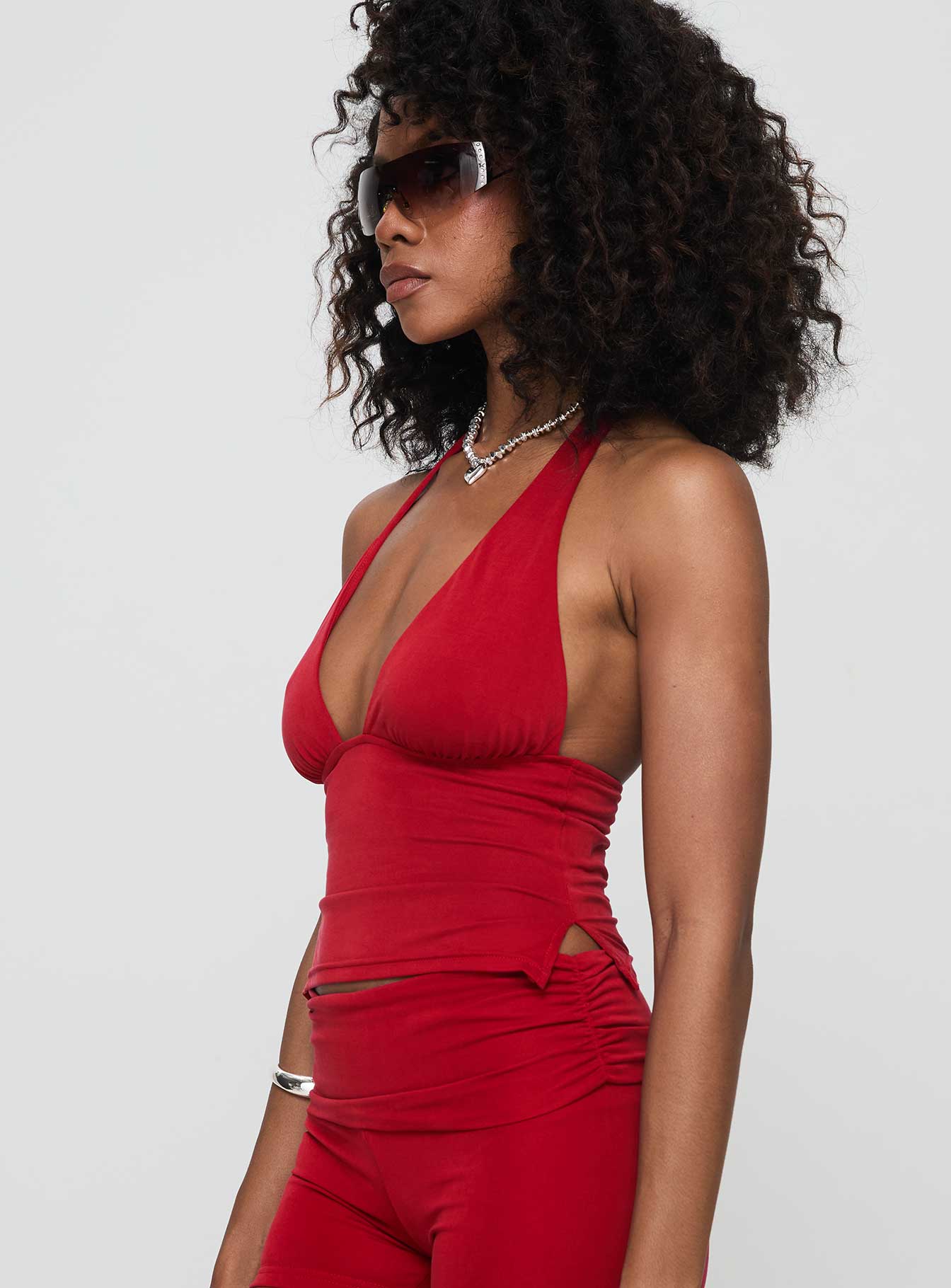 Take Me Out Halter Top Red Extremely Cheap Online