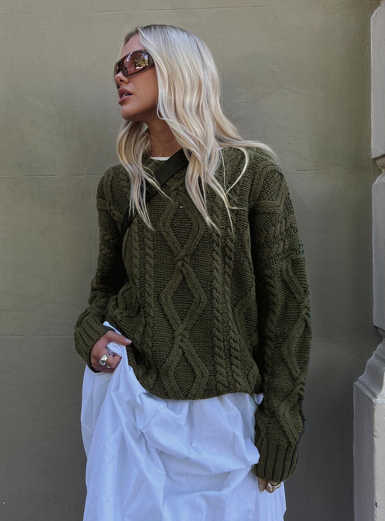 Anaya Oversized Sweater Olive Geniue Stockist Cheap Online