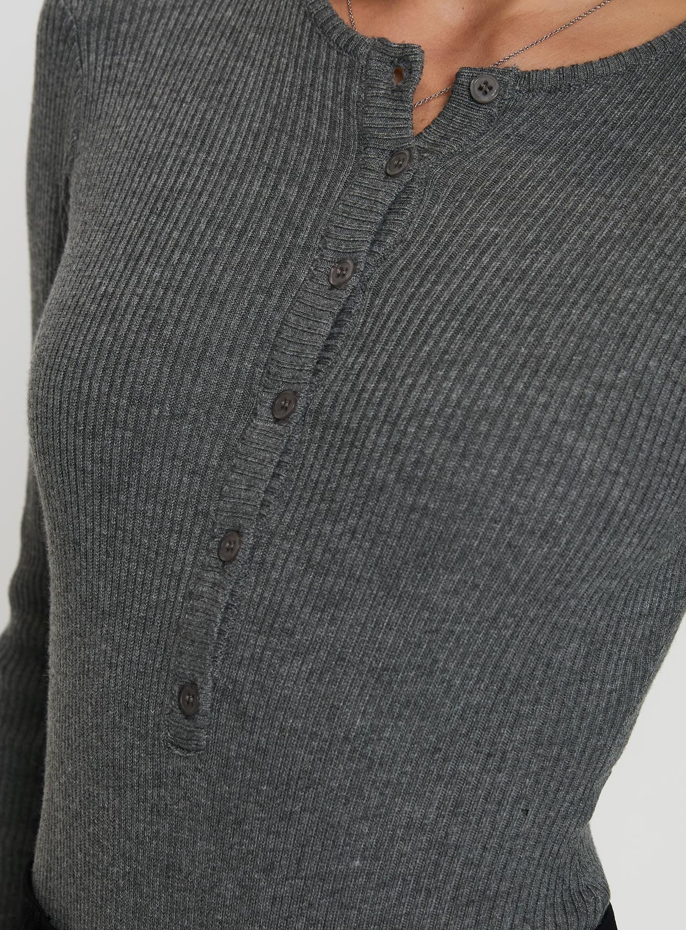 Kerra Long Sleeve Bodysuit Charcoal Low Pice For Sale