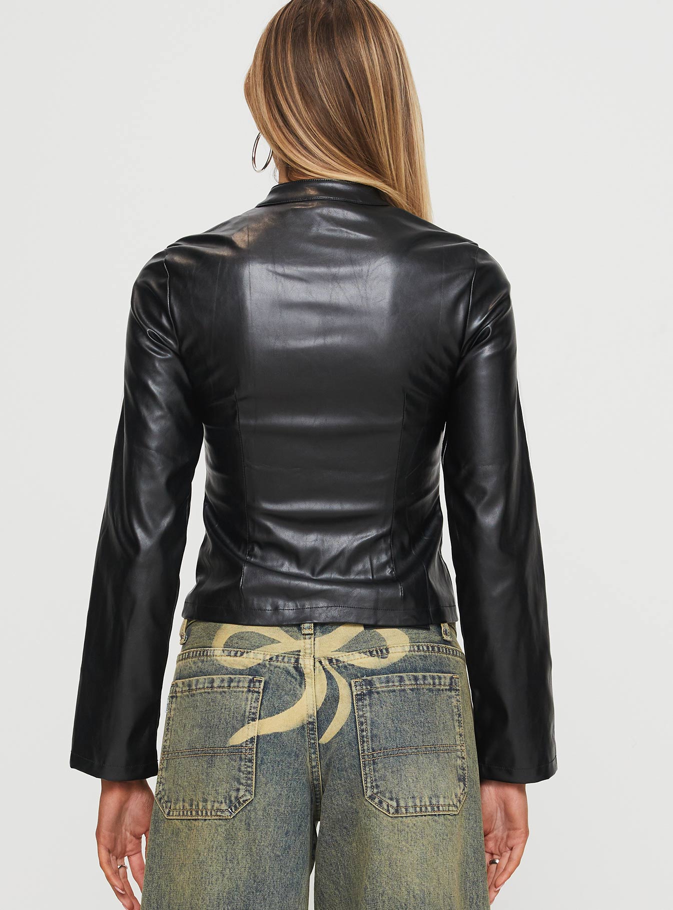 Lowgan Faux Leather Jacket Black Cheap Sale Pay With Paypal