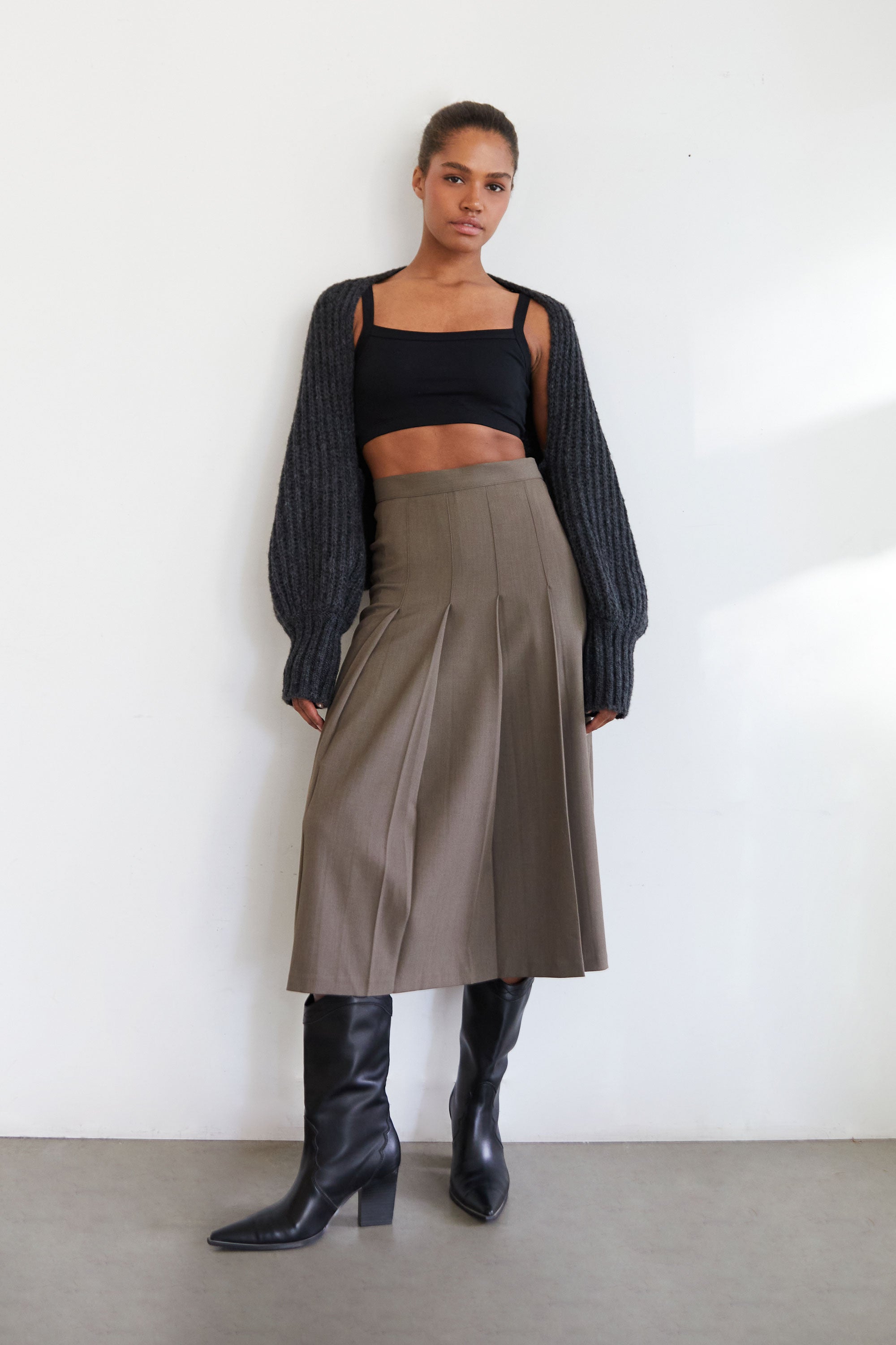 PLEATED MIDI SKIRT Outlet Locations Sale Online