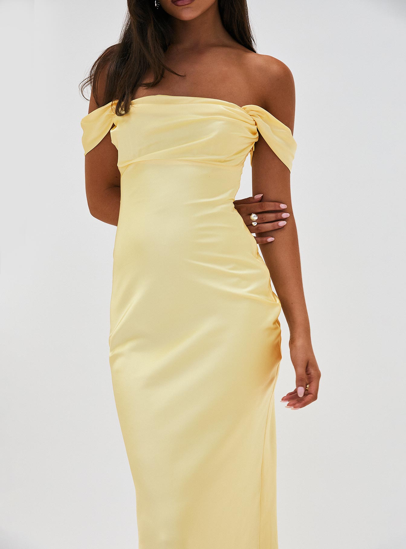 Azura Off The Shoulder Maxi Dress Yellow For Sale Finishline