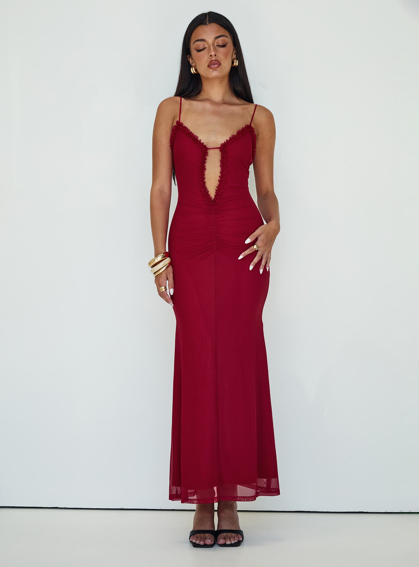 Capisce Maxi Dress Red Free Shipping 100% Guaranteed