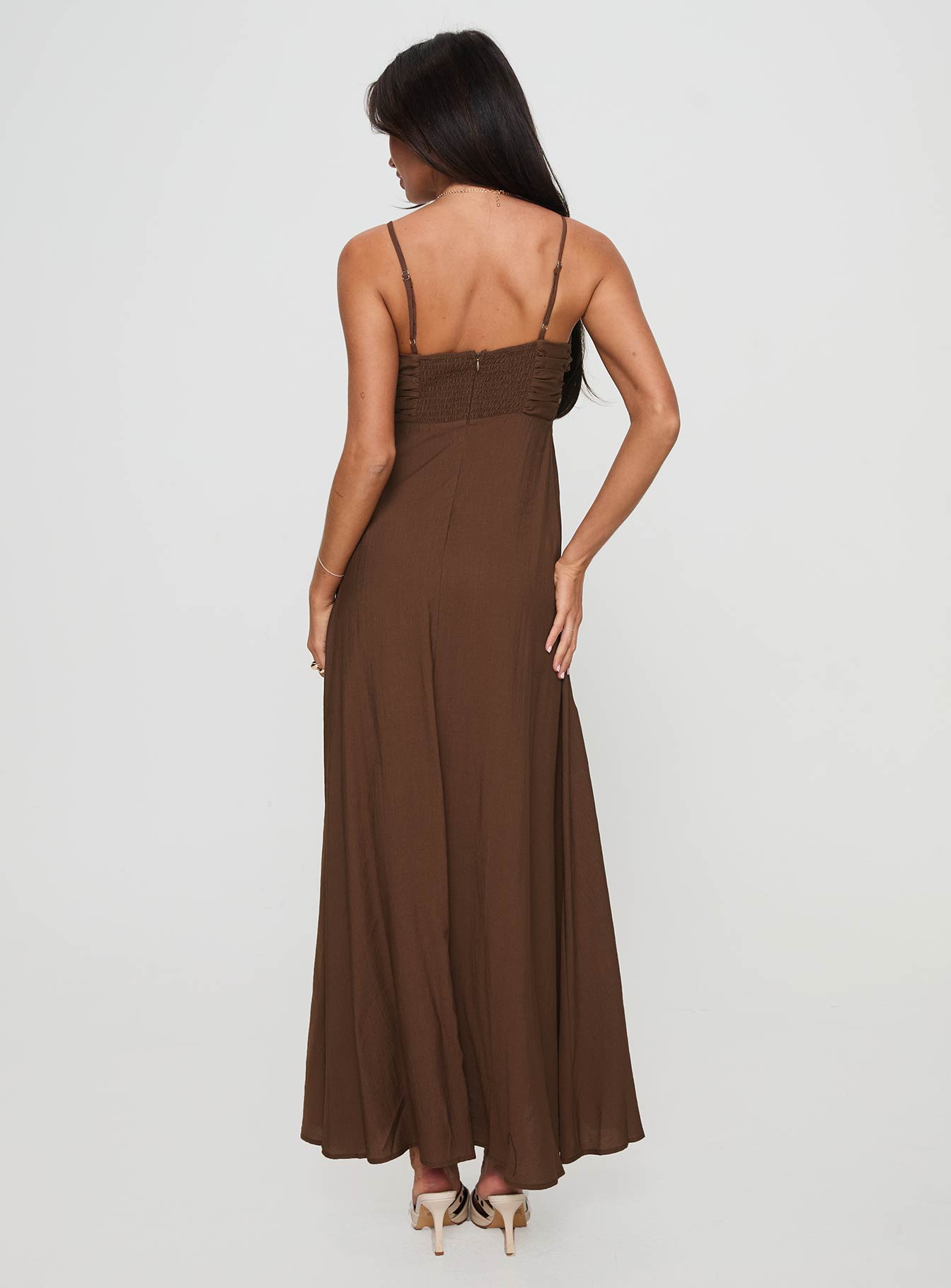 Neeka Maxi Dress Brown Official Site