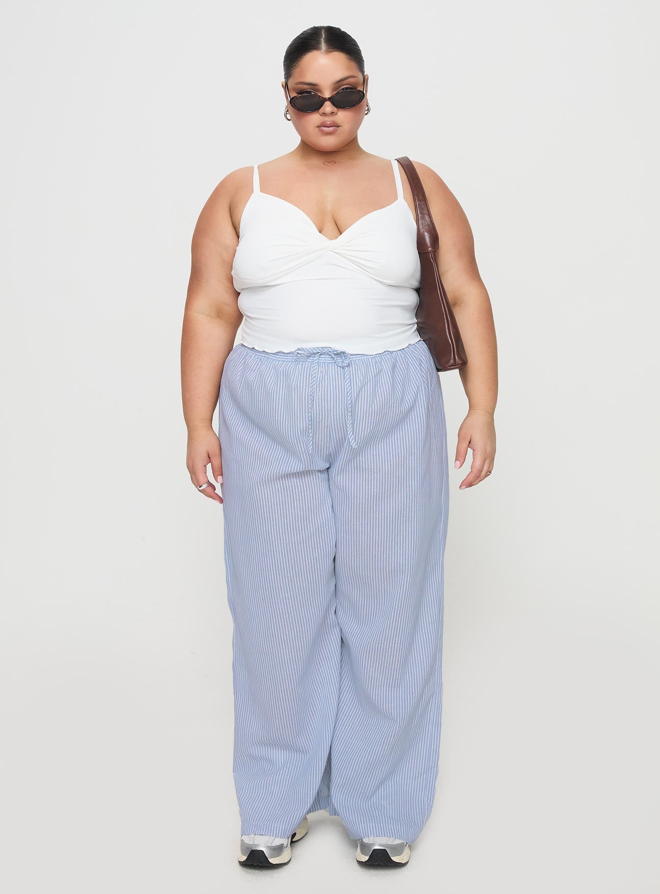 Holiday Tie Front Pant Blue / White Stripe Curve Fast Delivery Sale Online