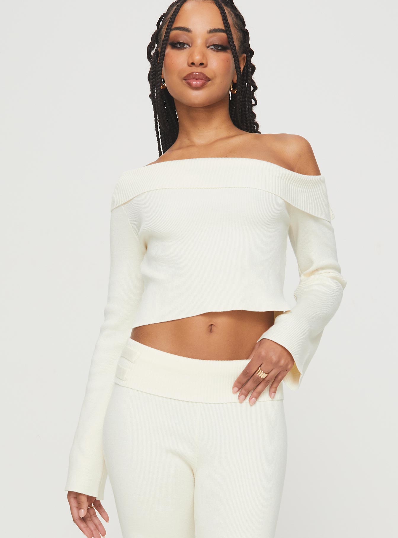 Sina Off The Shoulder Top Cream Cheap Sale Popular