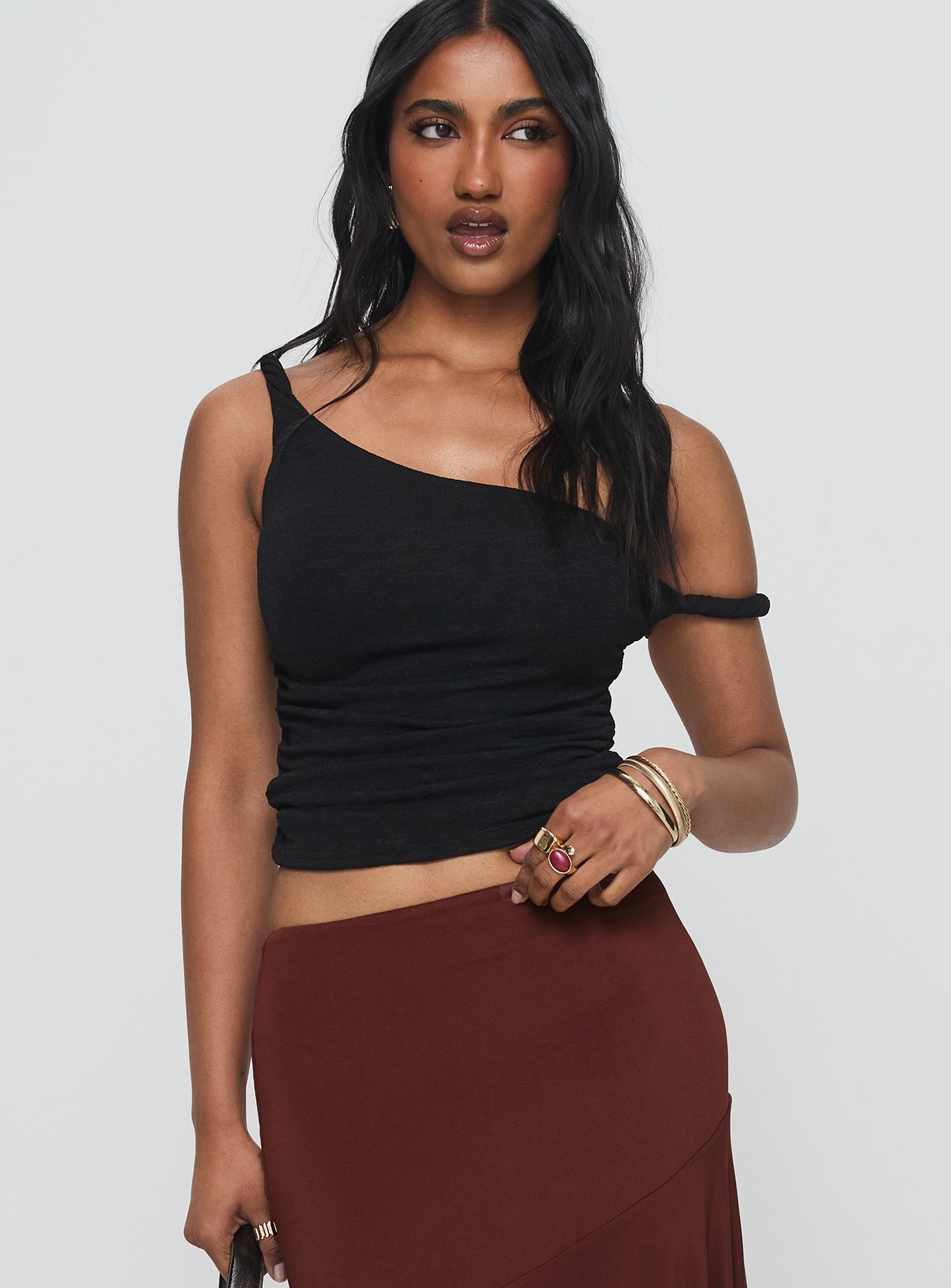 Messenger One Shoulder Top Black For Sale Top Quality