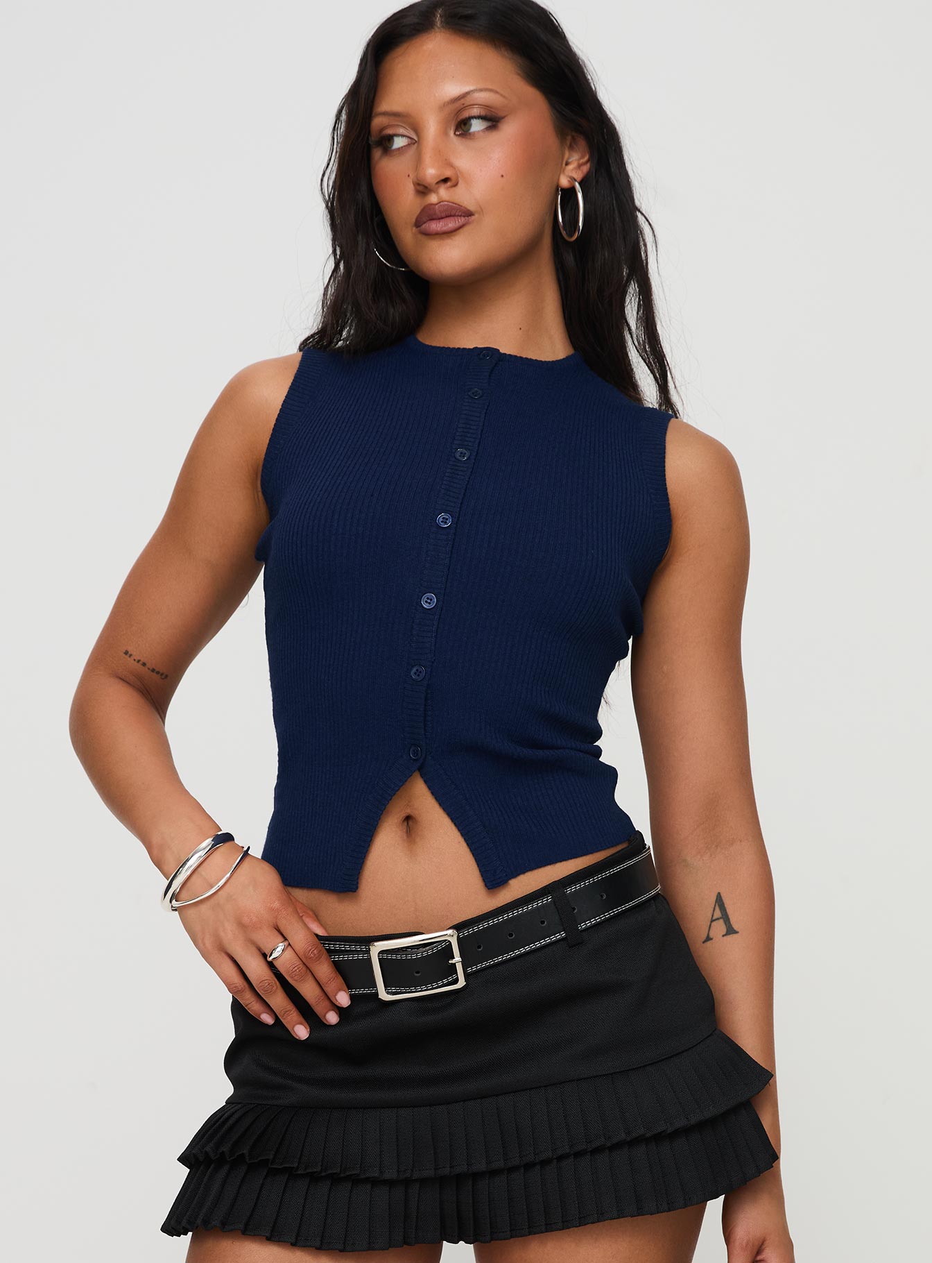 Suzu Sleeveless Top Navy Cheap Sale Finishline